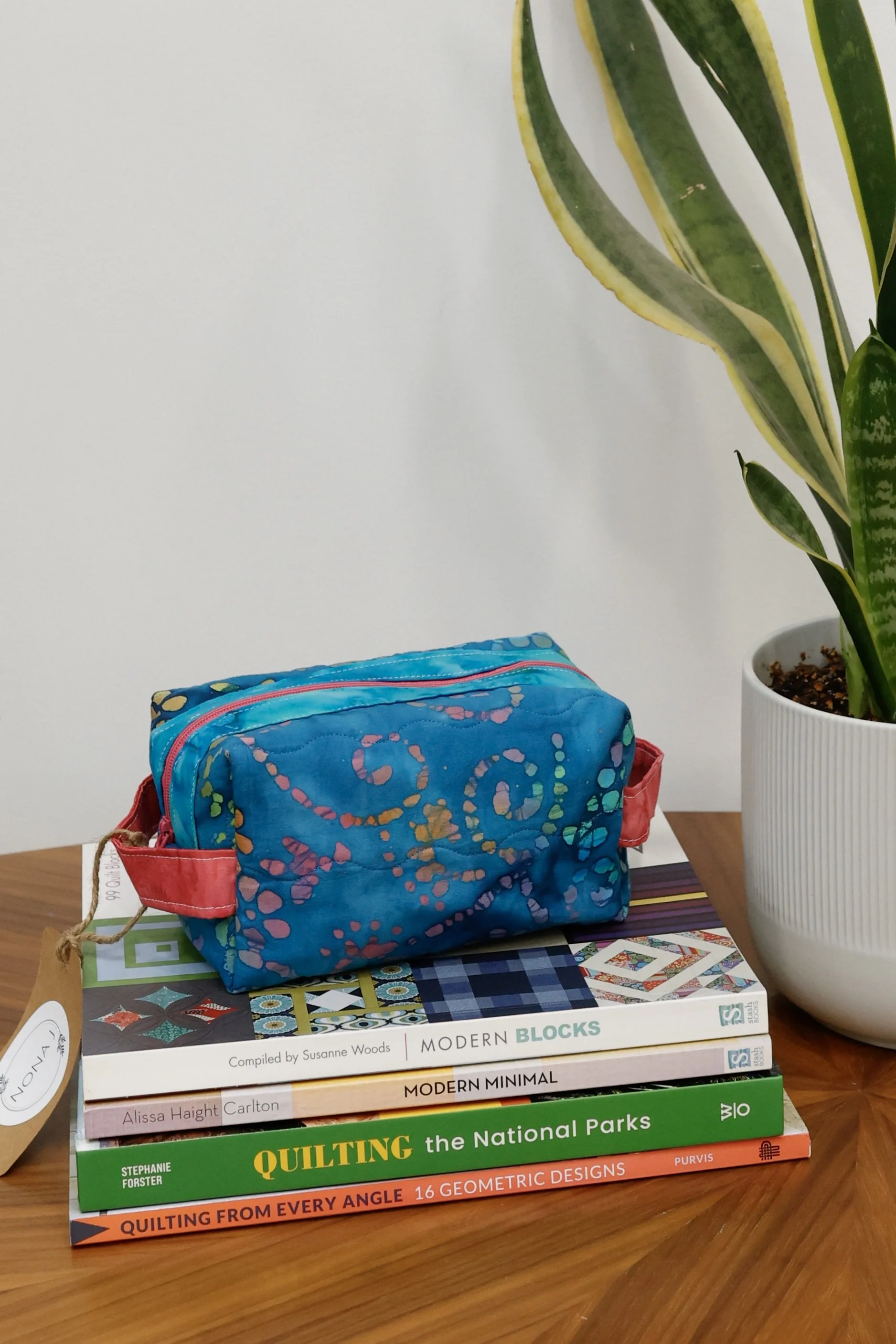 Watercolor Pouch- Blue and Pink