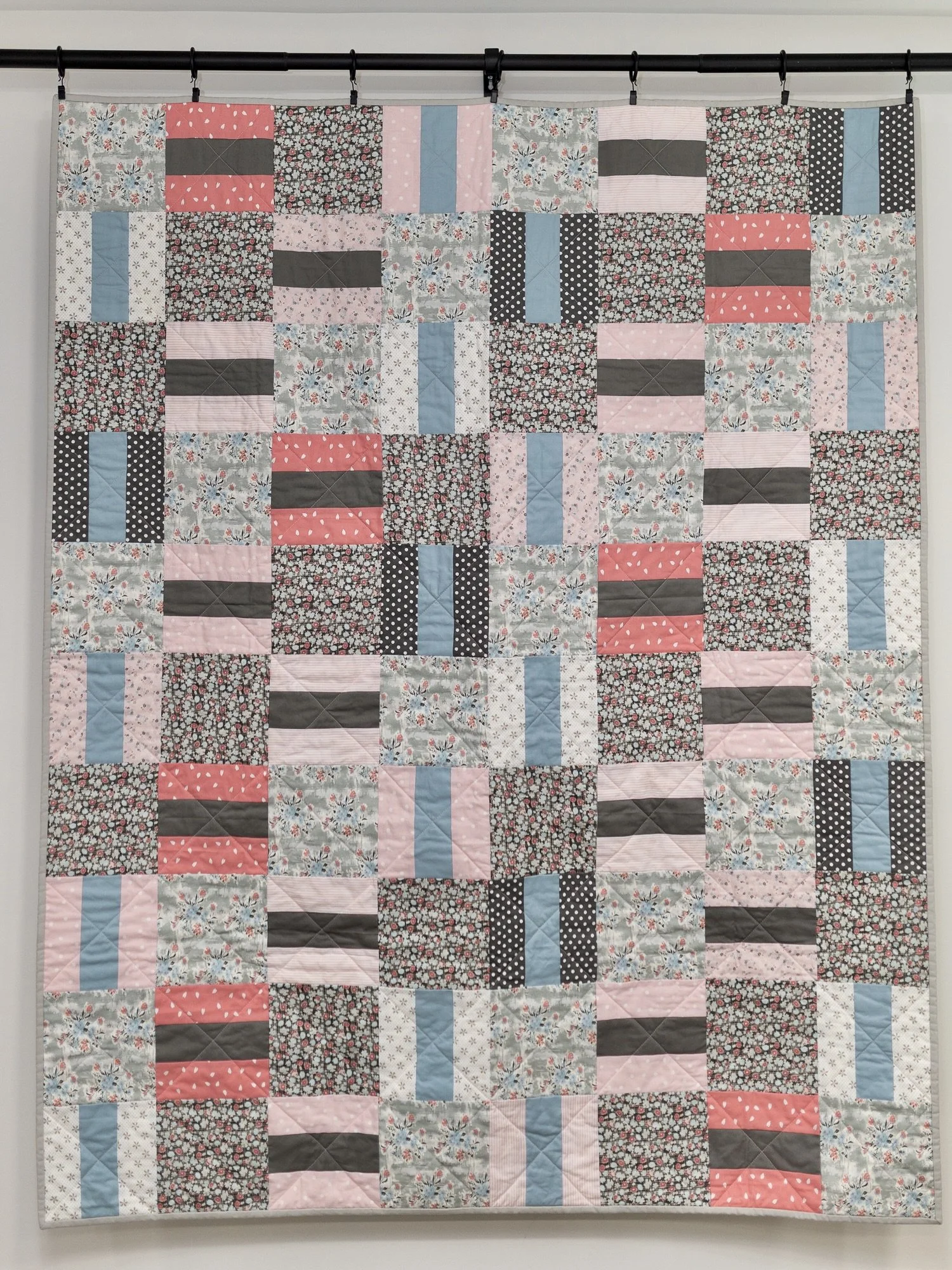 Divisibility- Pinks, Blue, and Gray (48"x60")