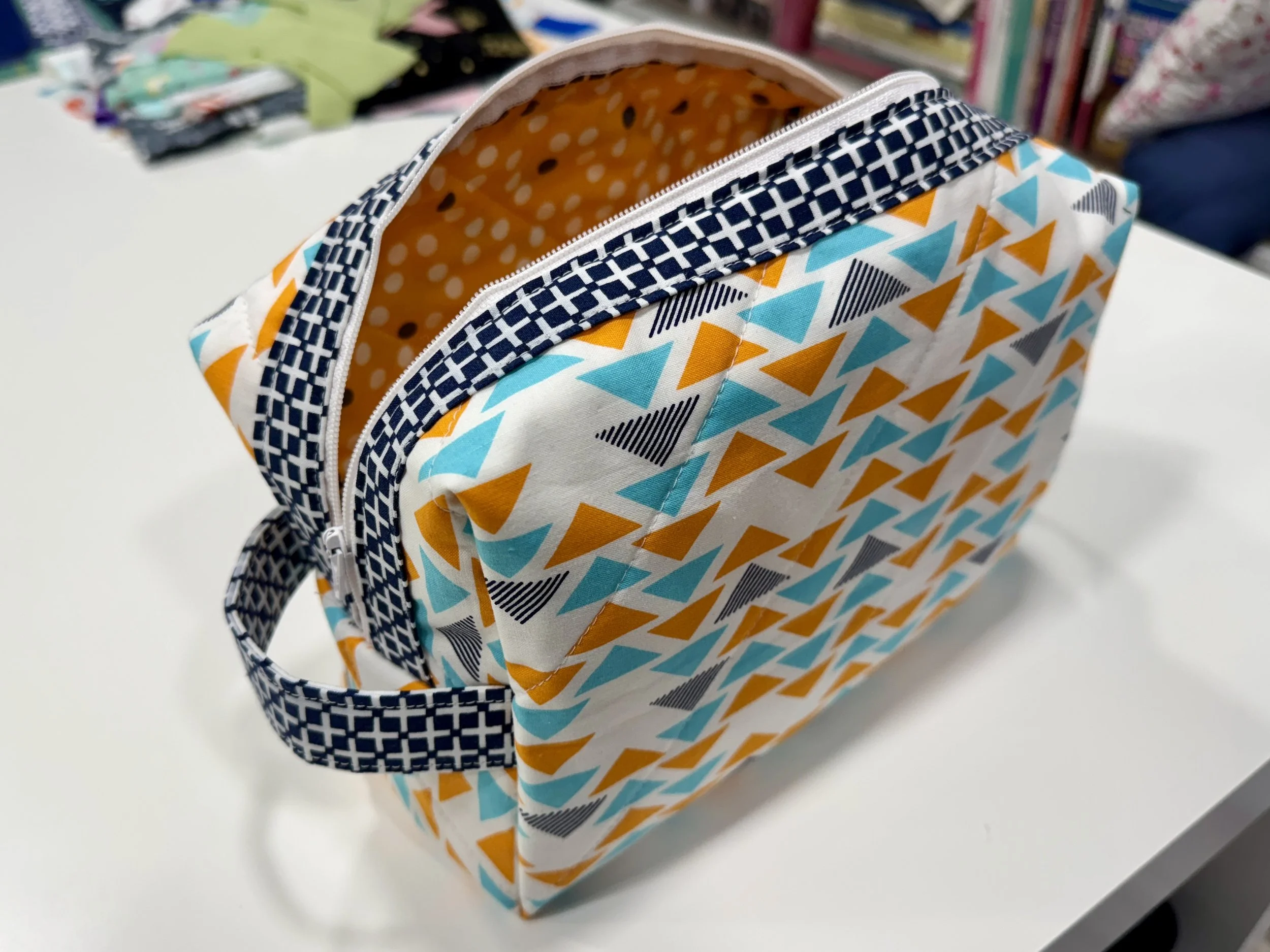 Orange Blue Triangle Holland Pouch.JPG