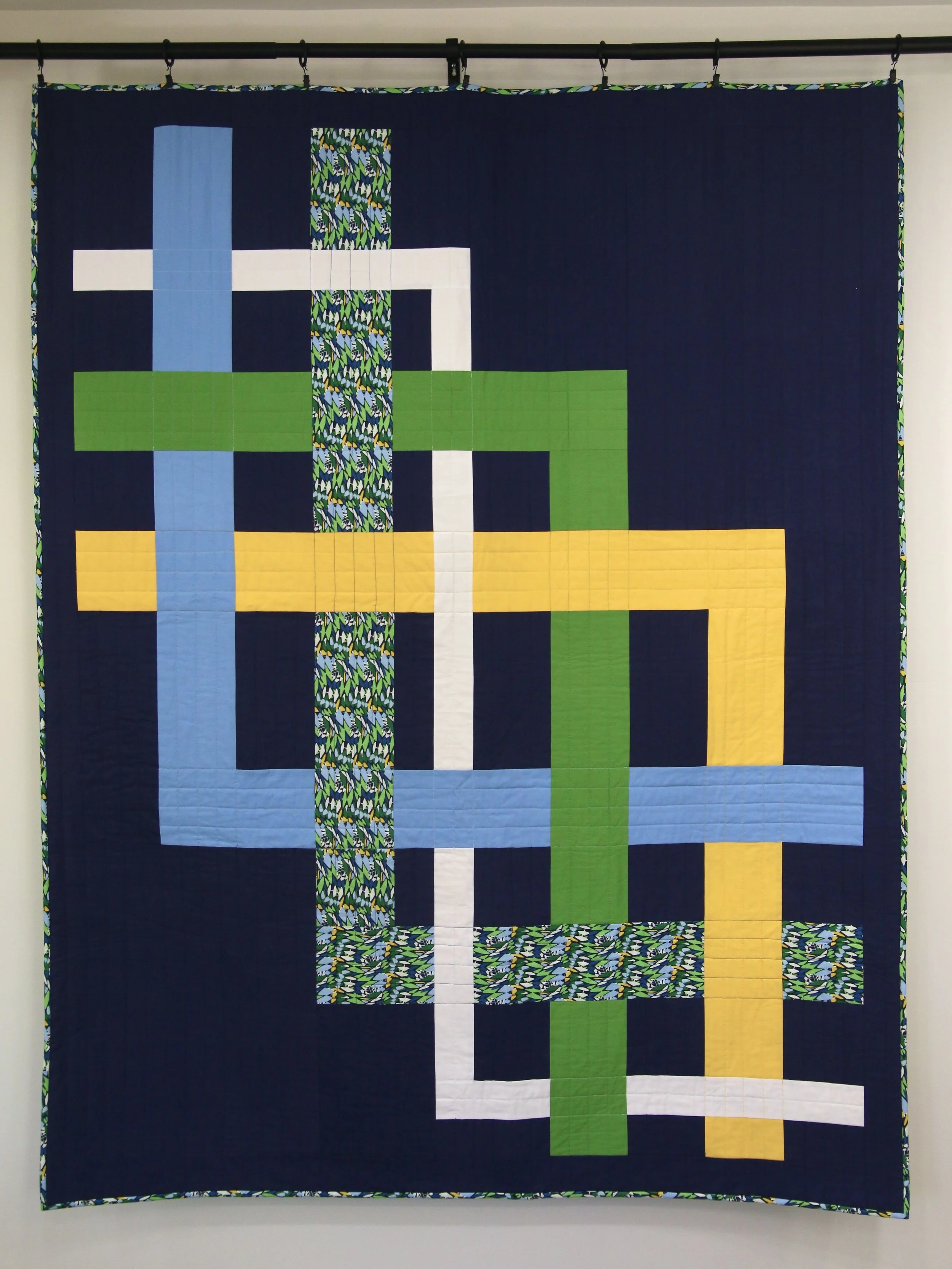 Cascade- Navy, Light Blue, Green, Yellow, and White (55