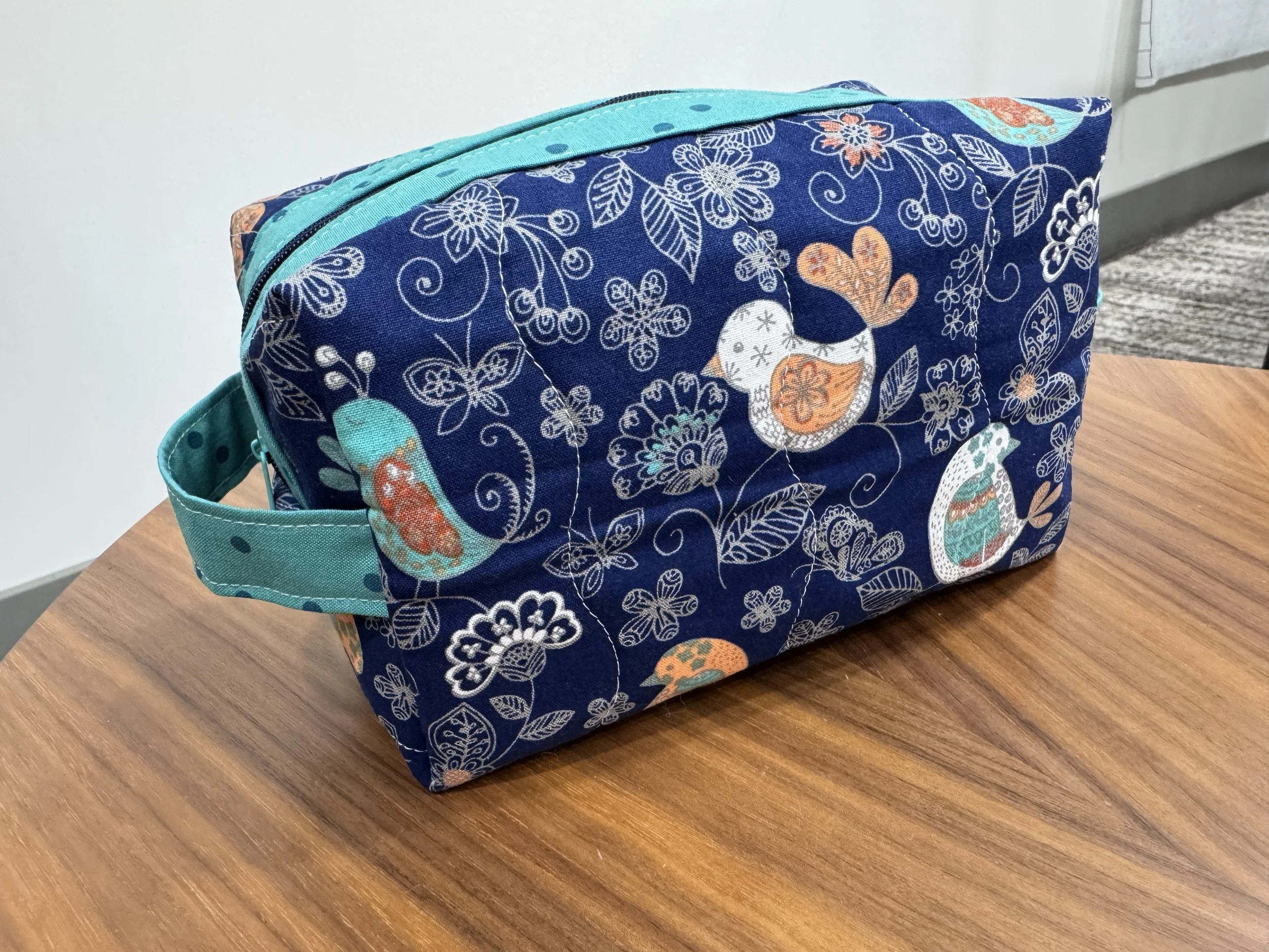 Navy Blue Aqua Orange Holland Pouch.JPG