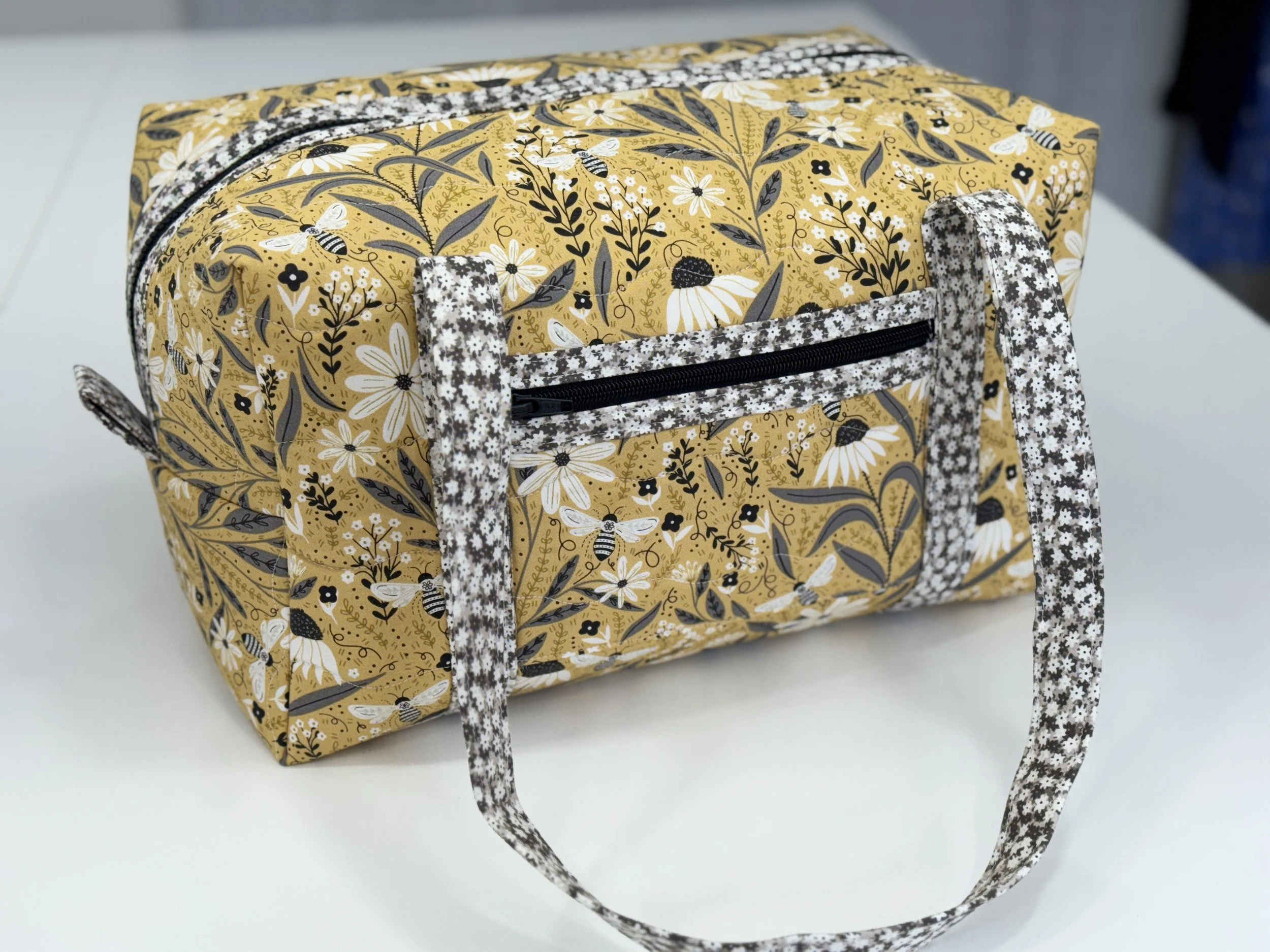 Yellow Flower Bee Holland Duffle.JPG