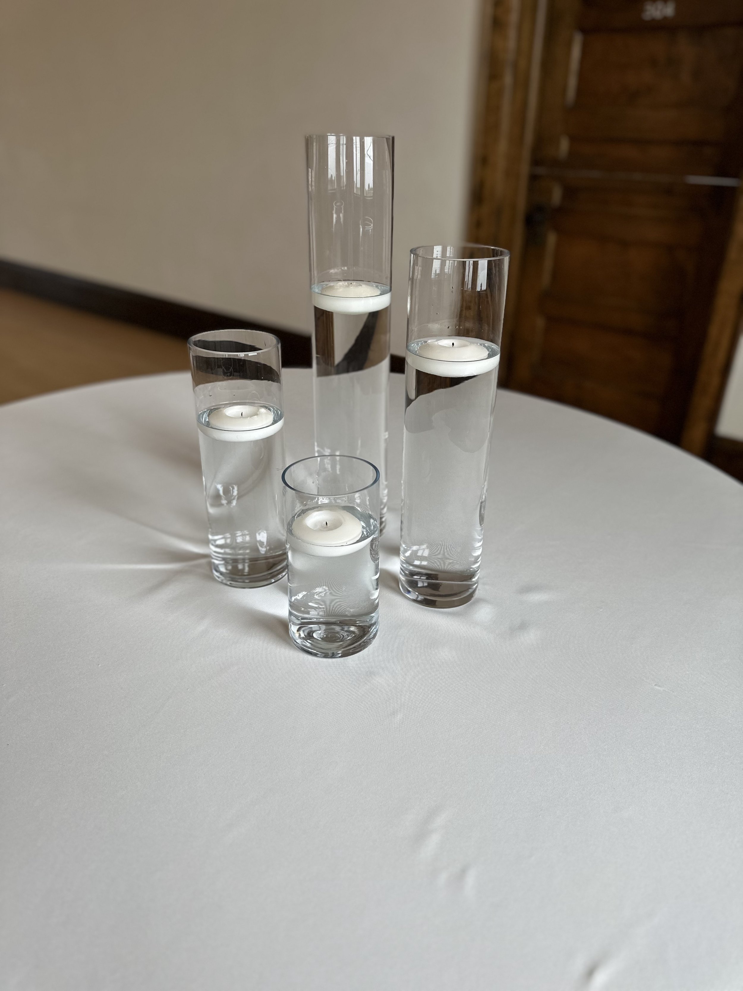 Hurricane Vase with floating candles
8" - 23 Available
12" - 29 Available
18" - 20 Available
24" - 9 Available