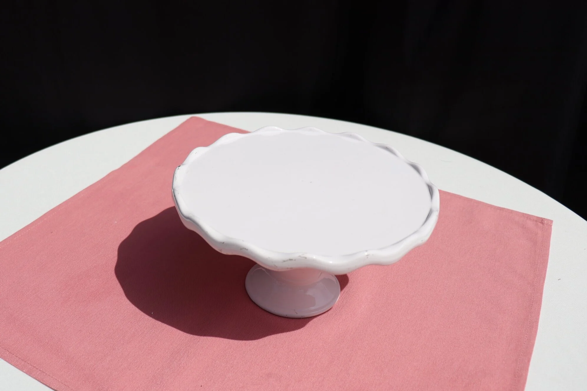 Scalloped Glass Pedestal - 1 available 