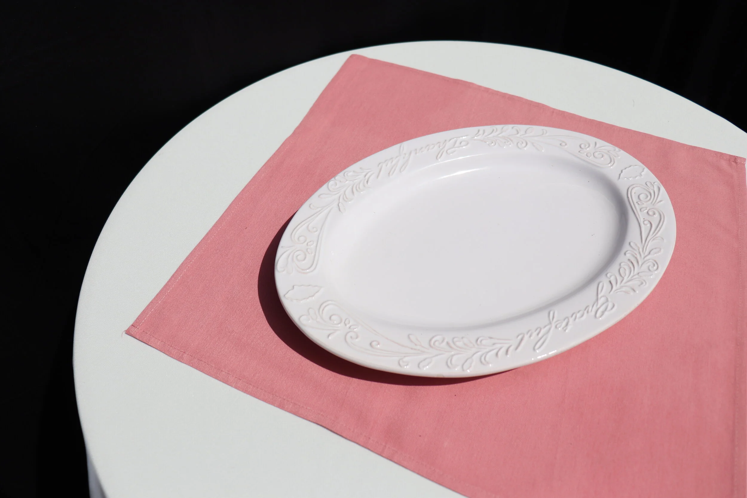 Ornate White Ceramic Platter - 2 available 