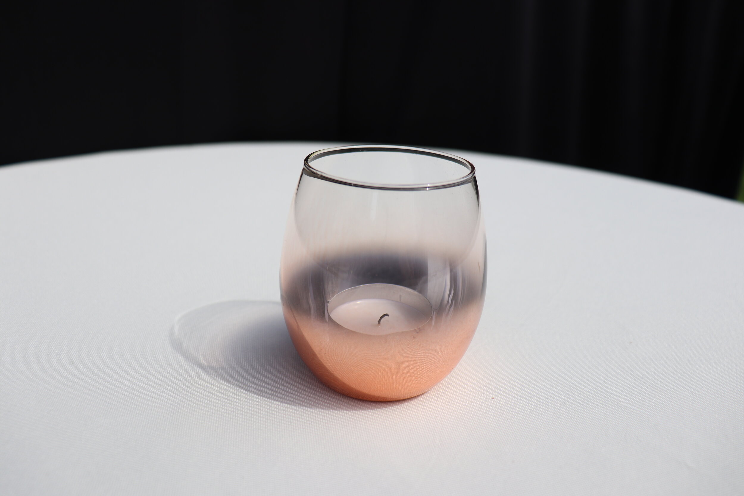 Rose Gold Glass Votives - 12 available 