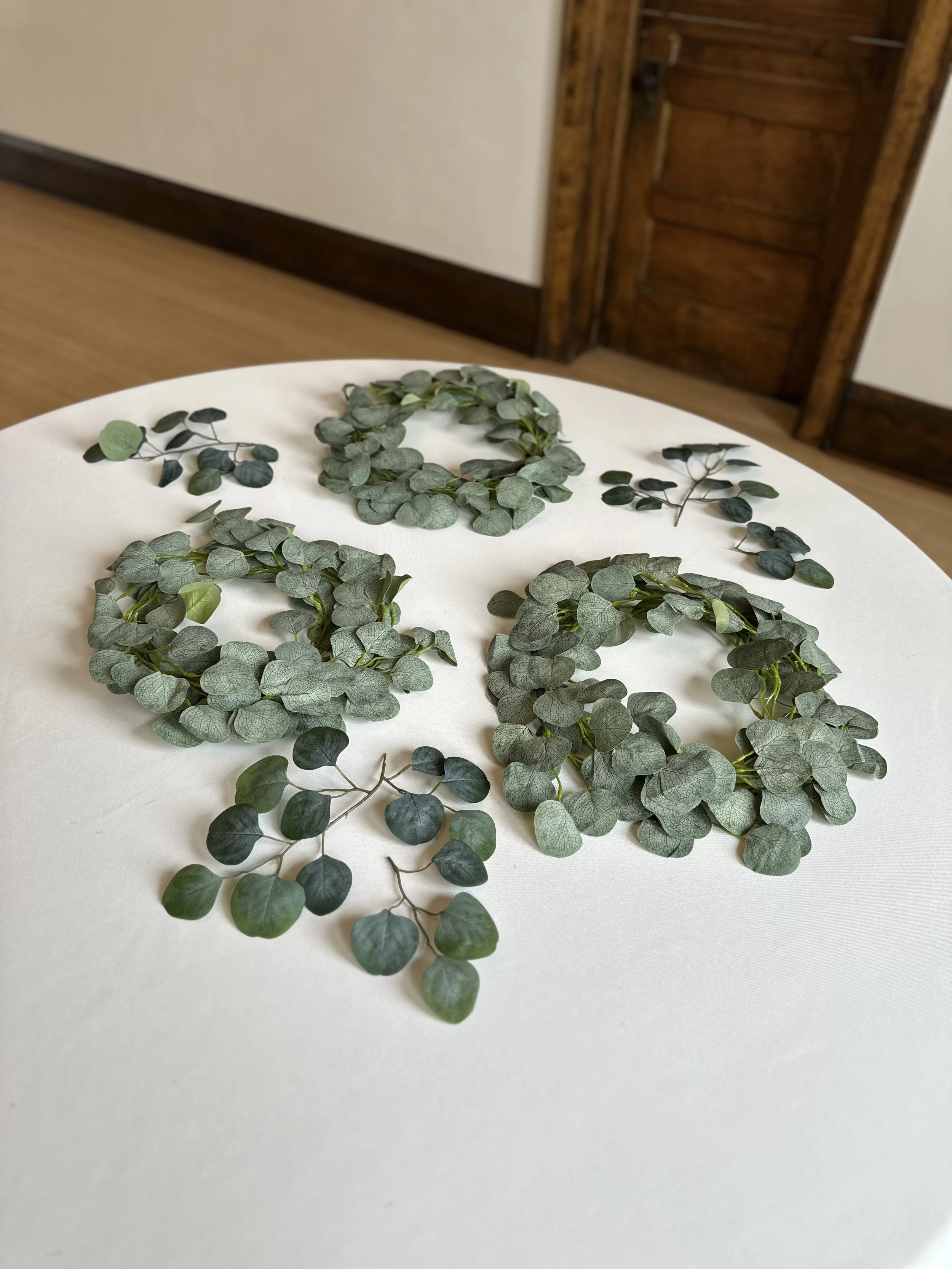 Faux Eucalyptus - 
Runners - 3 Available
Assorted Sprigs - 100 Available
