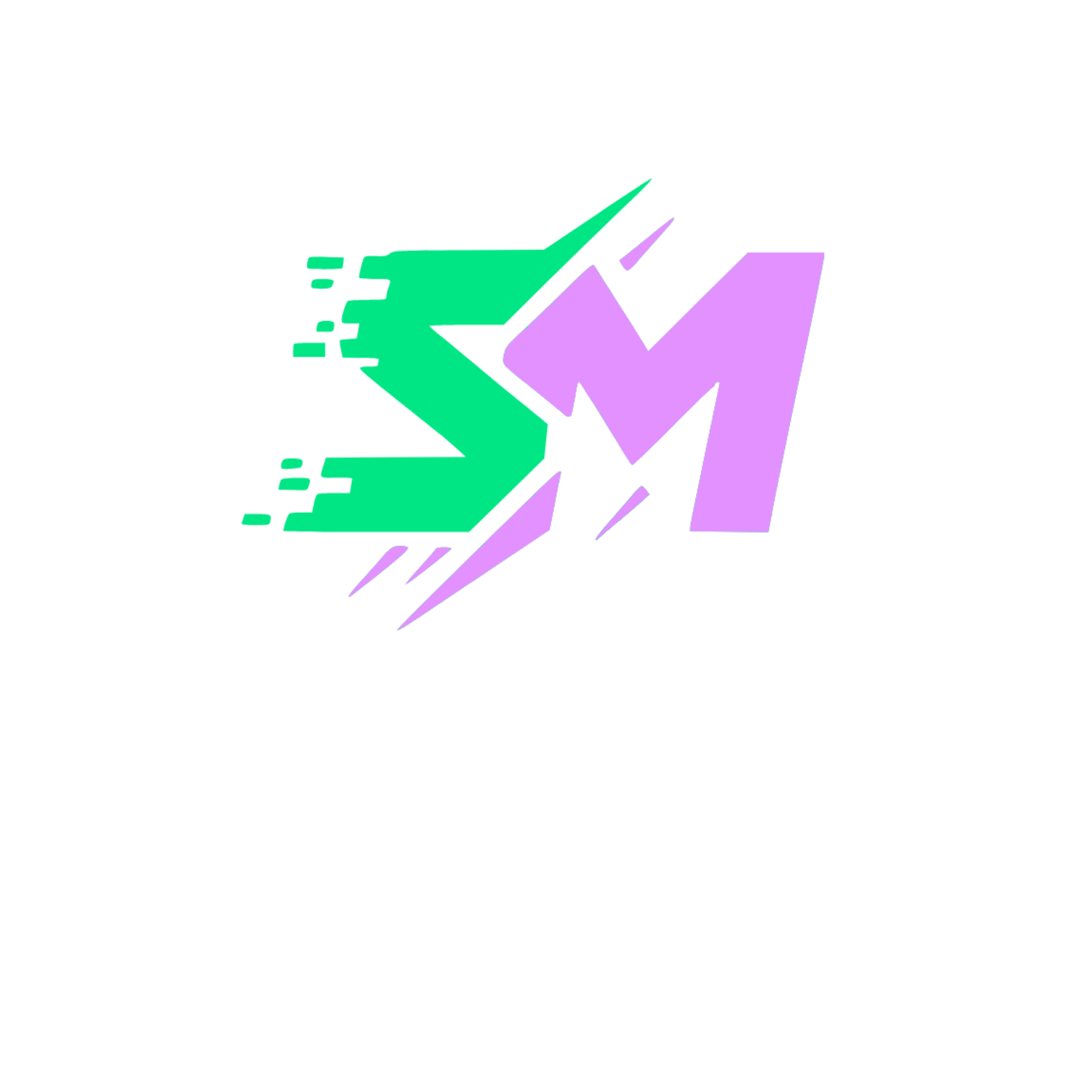 Stylized logo with 'SM' in purple and green, representing speed or motion, above the words 'SAMOEDO MEDIA' in white on a black background.