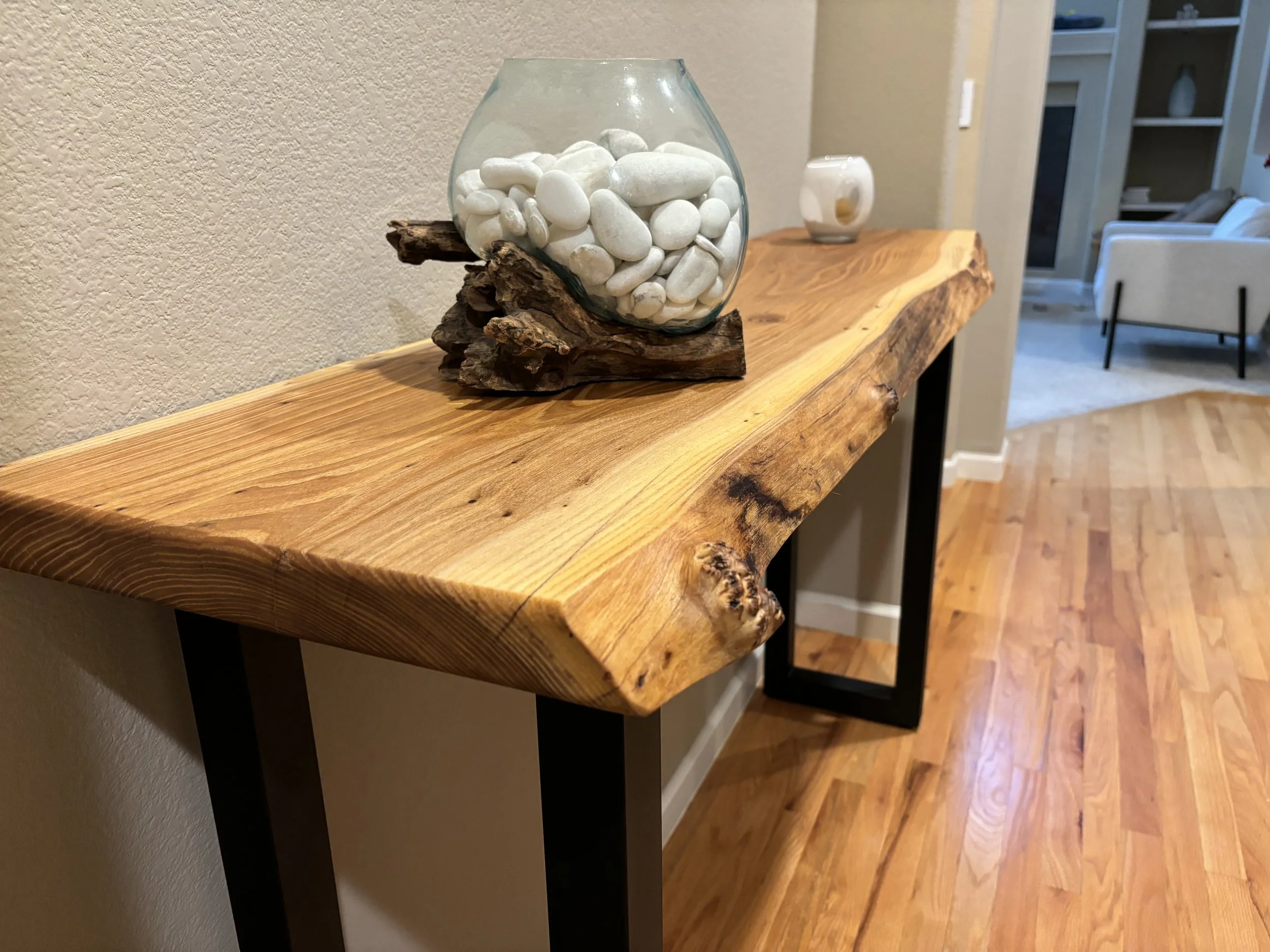 Siberian Elm Slab Console Table