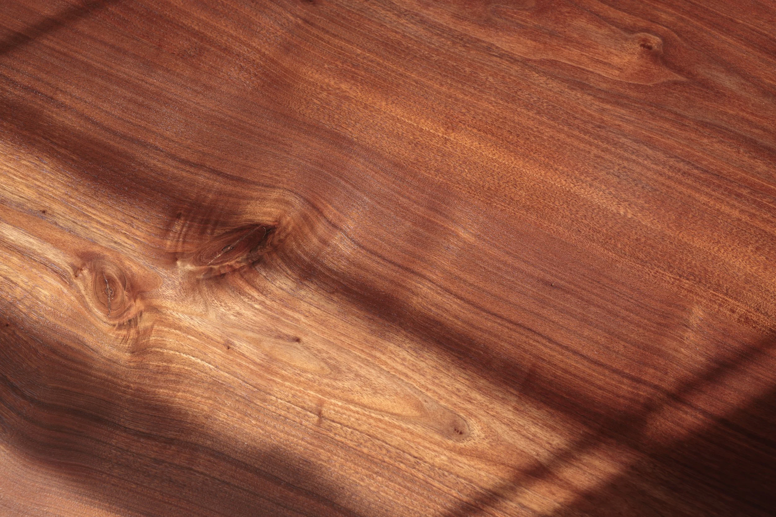 Beautiful grains in this walnut slab in the sunlight