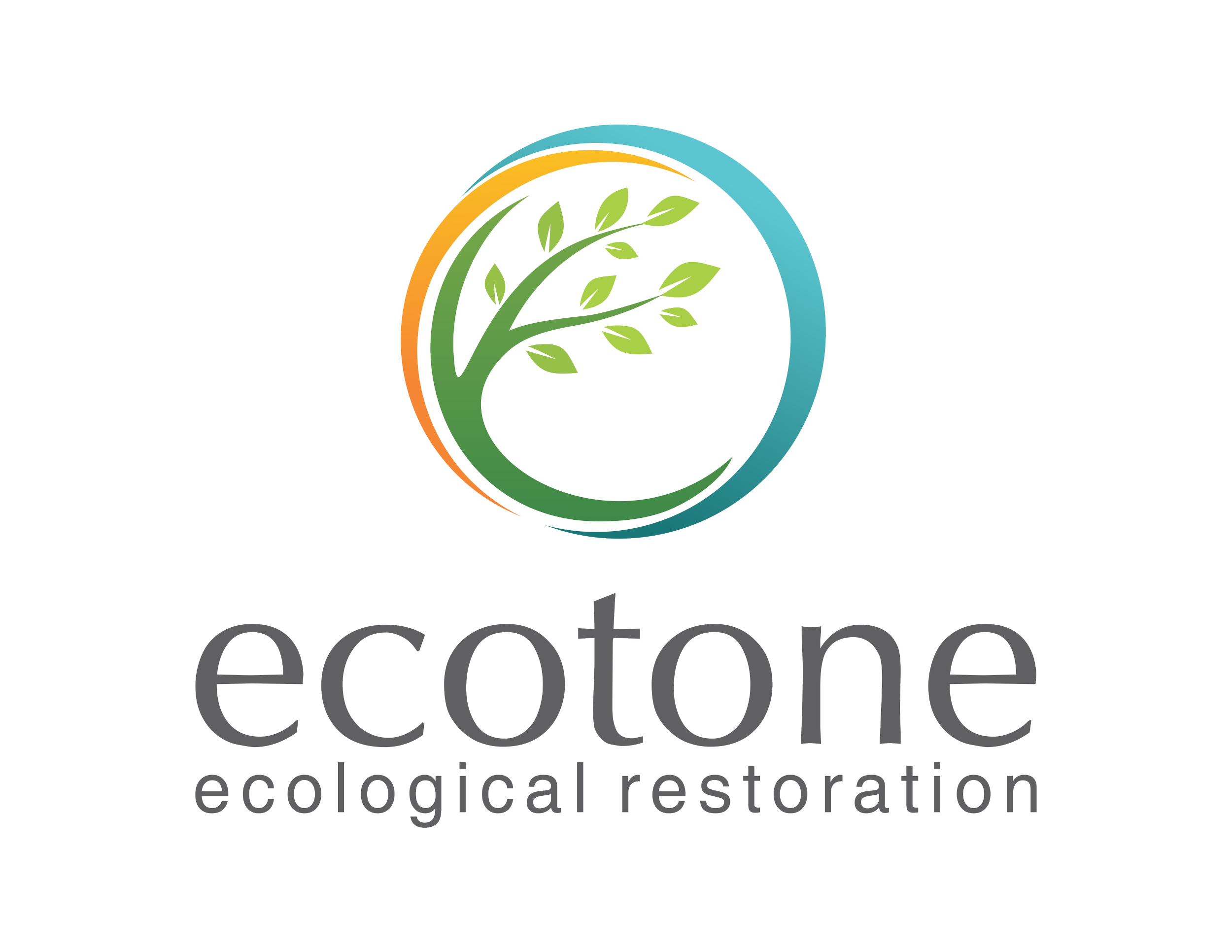 Logo for Ecoltone, an ecological restoration company, featuring a stylized green tree inside a circular shape with a multicolored outline.