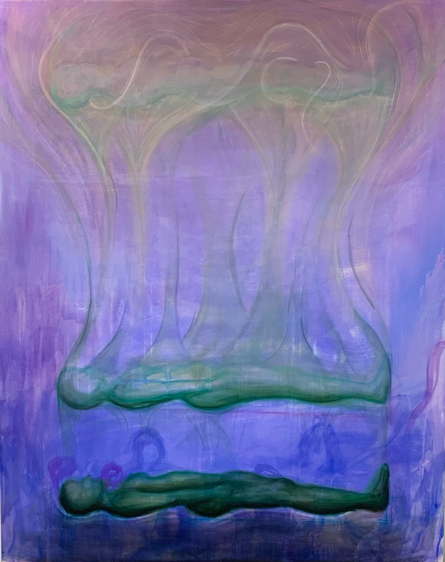 "Beyond Body" 
5ft x 3.5ft, Acrylic on Canvas 
2023