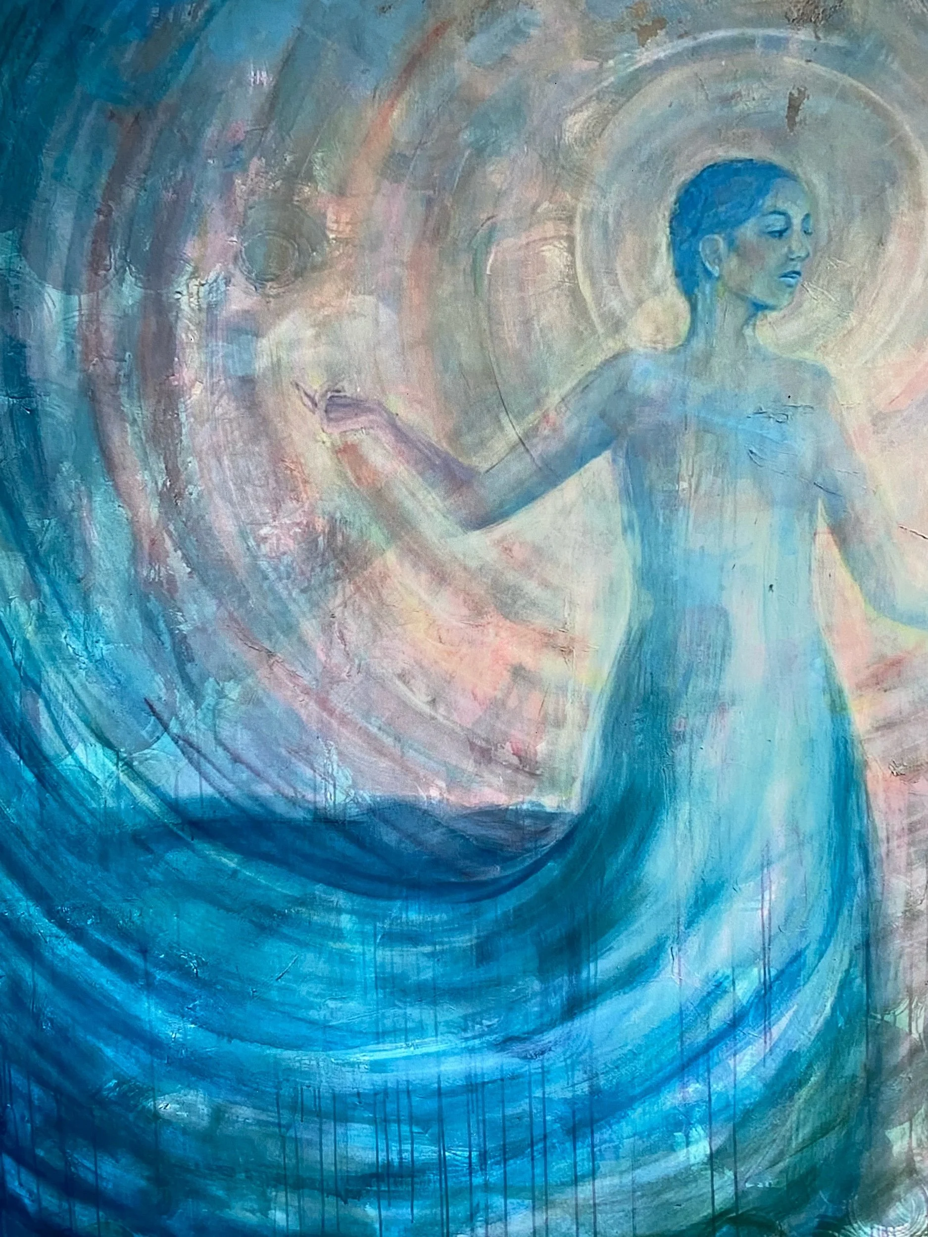 "Rebirth of Stella Maris" 
8ft x 6.5 ft, Acrylic on Canvas 
2023