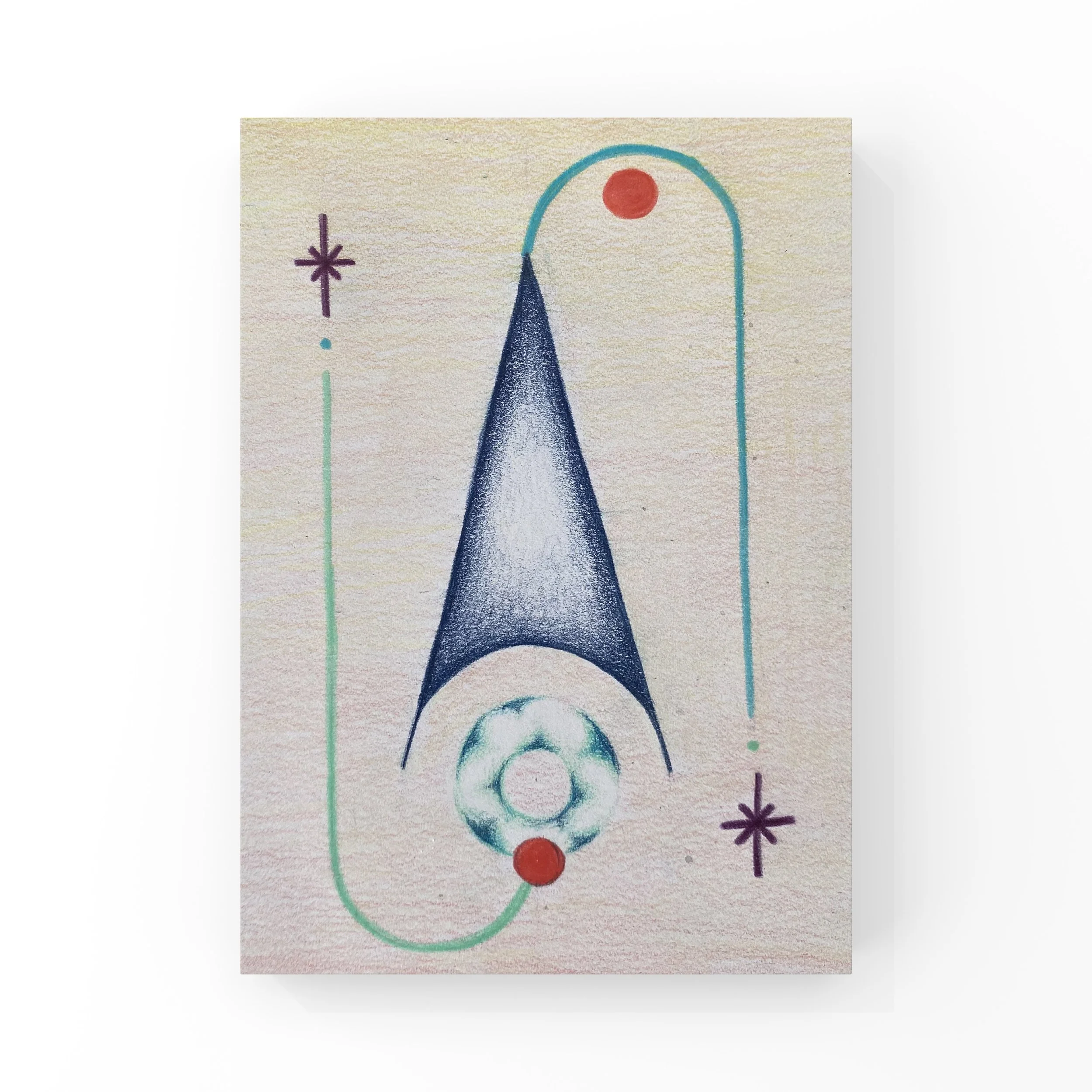 Invisible Structures 02, 
4"x6" Gouache and pencil crayon on paper
2024