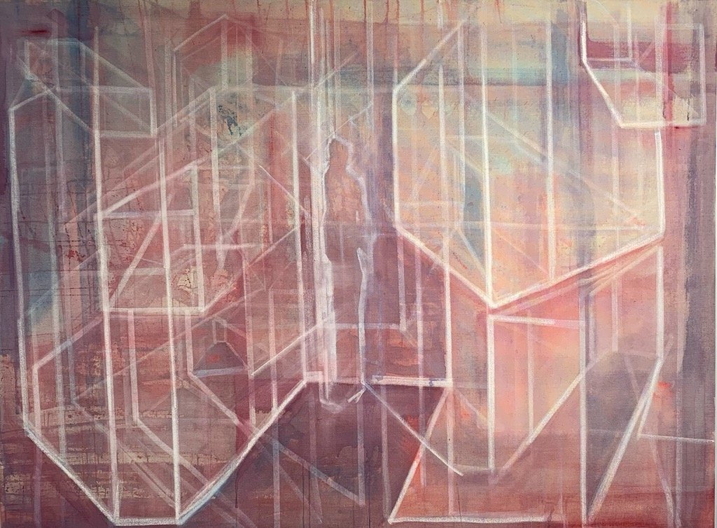"Thinking Space" 
36"x48" Acrylic and Chalk on Canvas 
2023