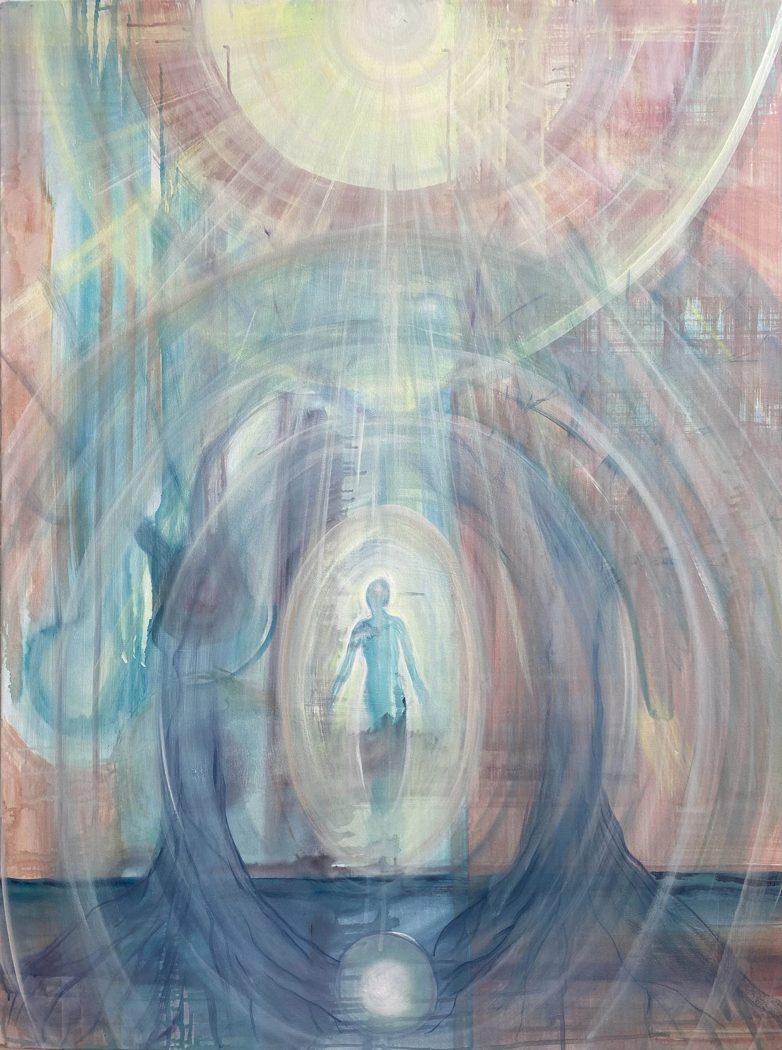 "Between the Trees" 
36"x48" Acrylic on Canvas 
2024


