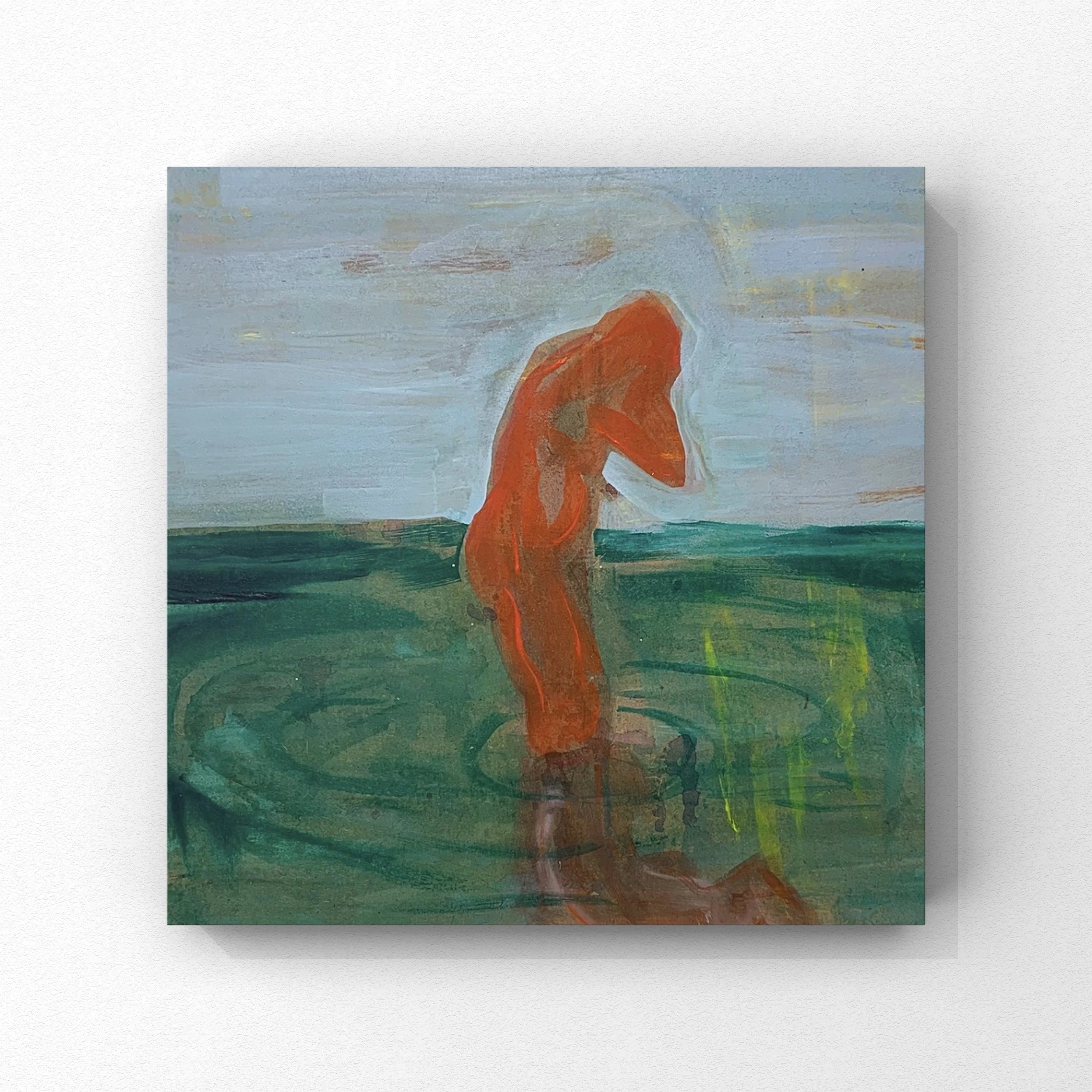 "Bathe" 
8" x 8", Acrylic on masonite 
2023