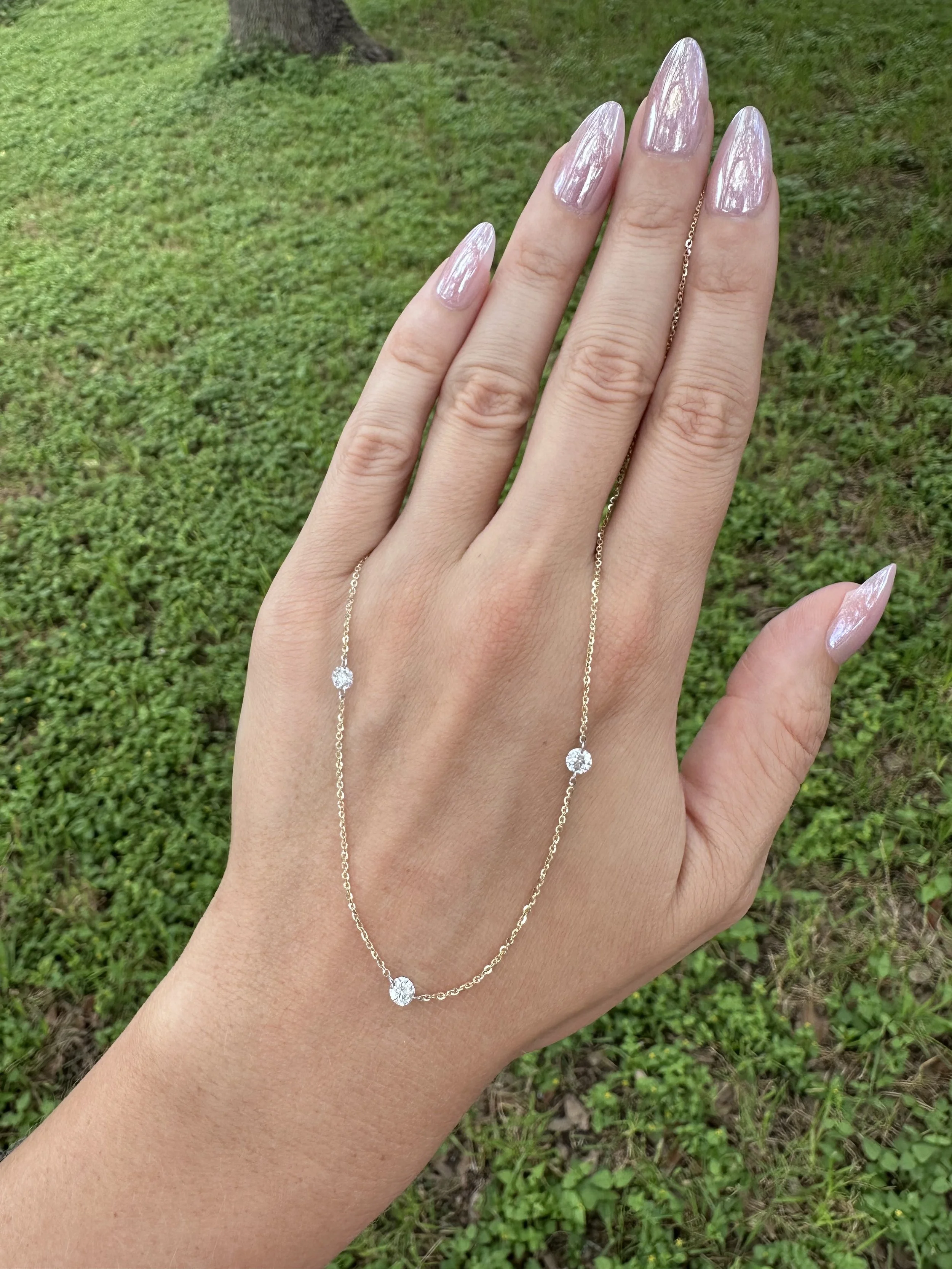 Drilled Diamond Necklace
