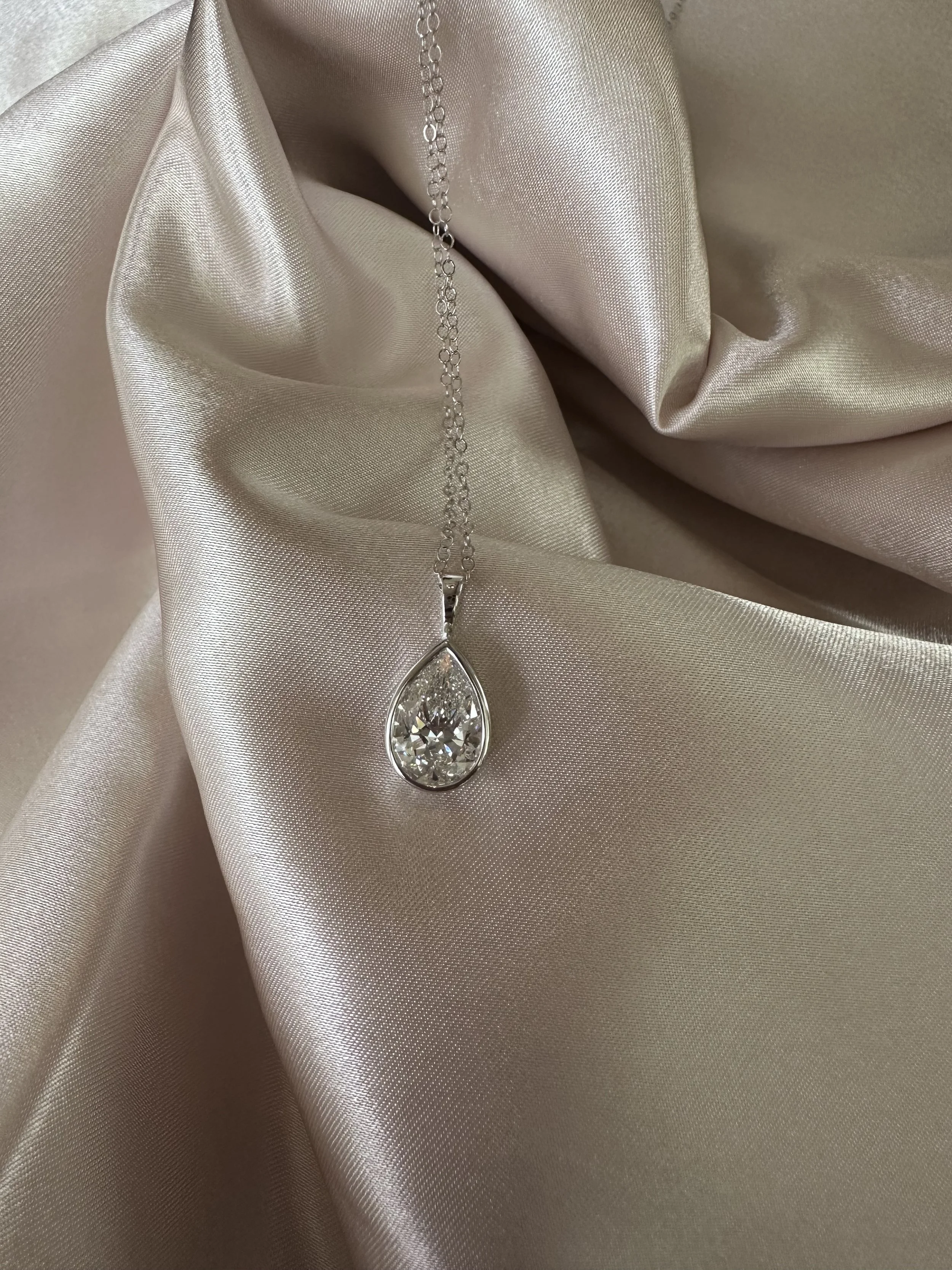 Bezel Pear Pendant