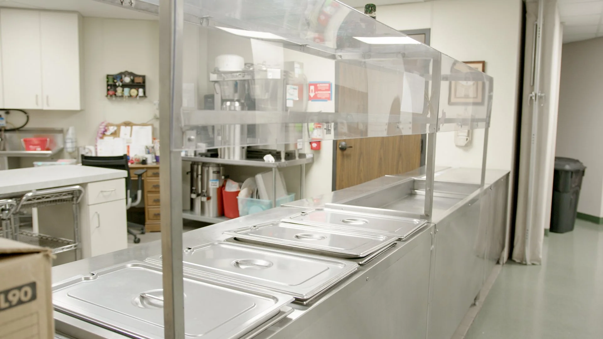 Professional commercial kitchen with stainless steel appliances available for rent in Plano, Texas