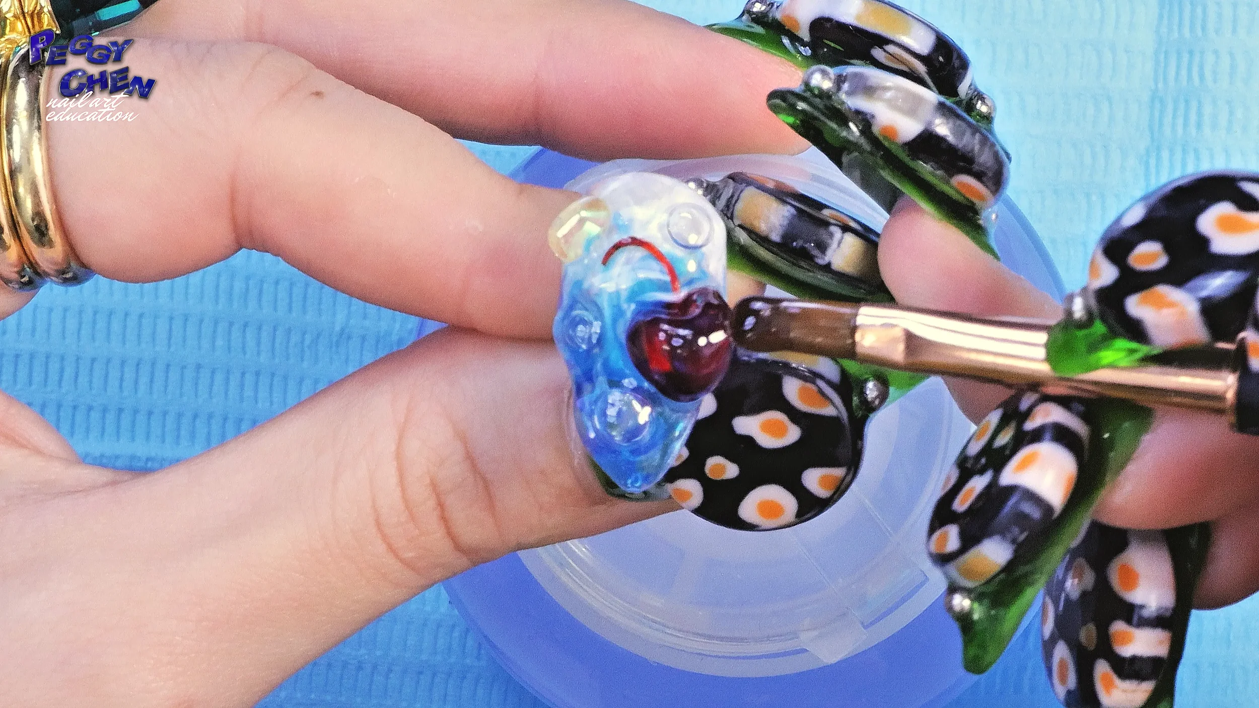 Cherry Soda Nail Art Work in Progress