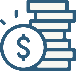Illustration of a dollar sign coin with stacked bricks in the background.
