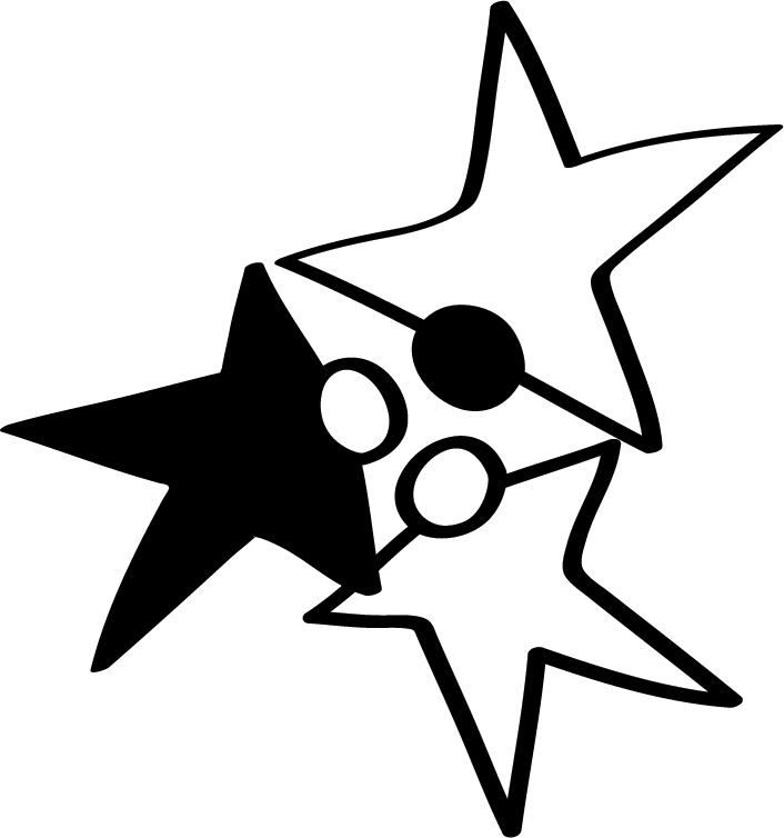 Troika Consulting icon: three overlapping star-people, one solid and two outlined, representing one person receiving advice from two consultants