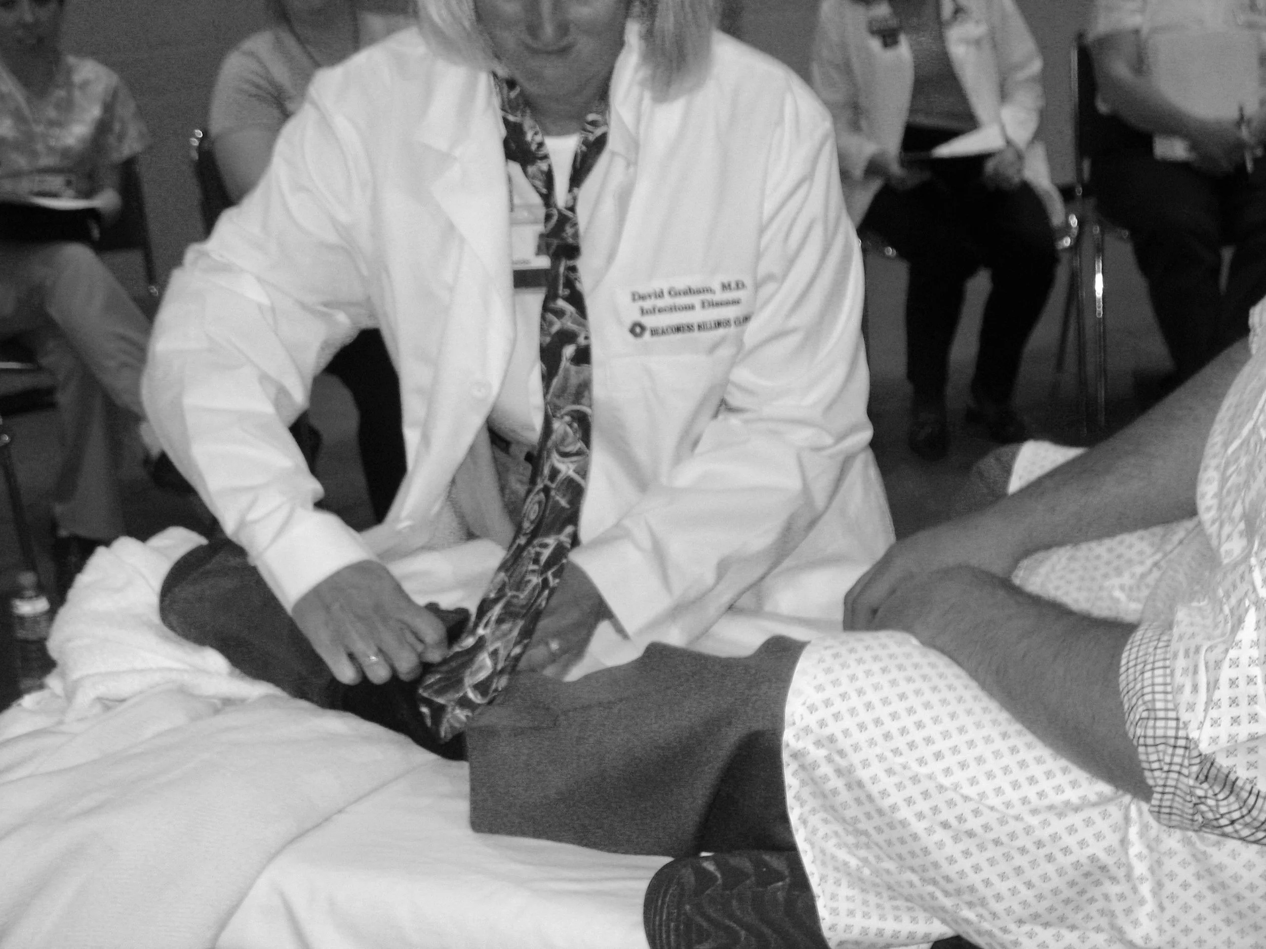 People trying improvisational prototyping in a hospital