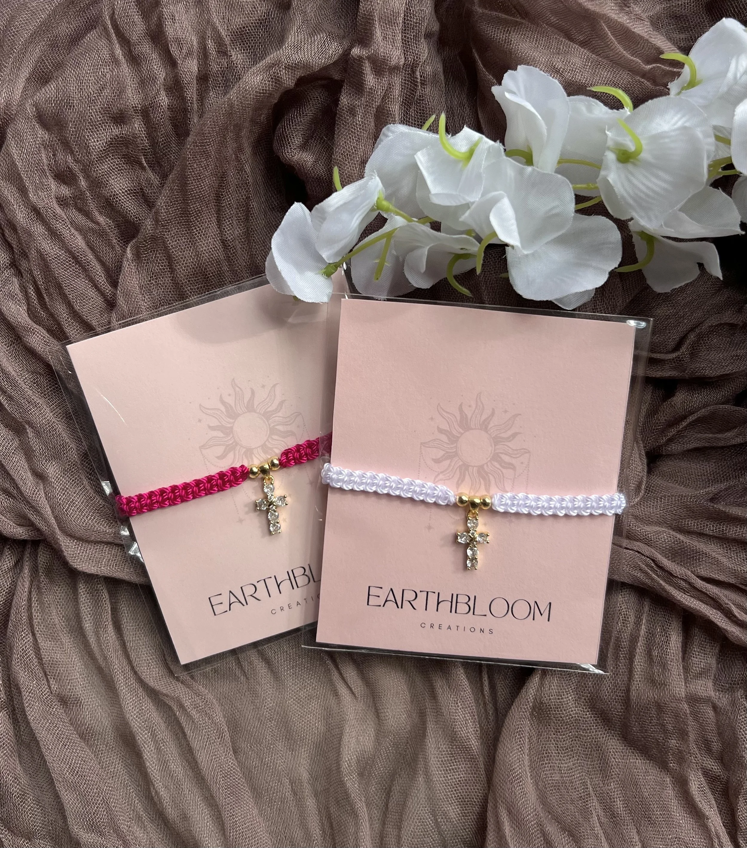 Cross Charm Bracelet - Threaded