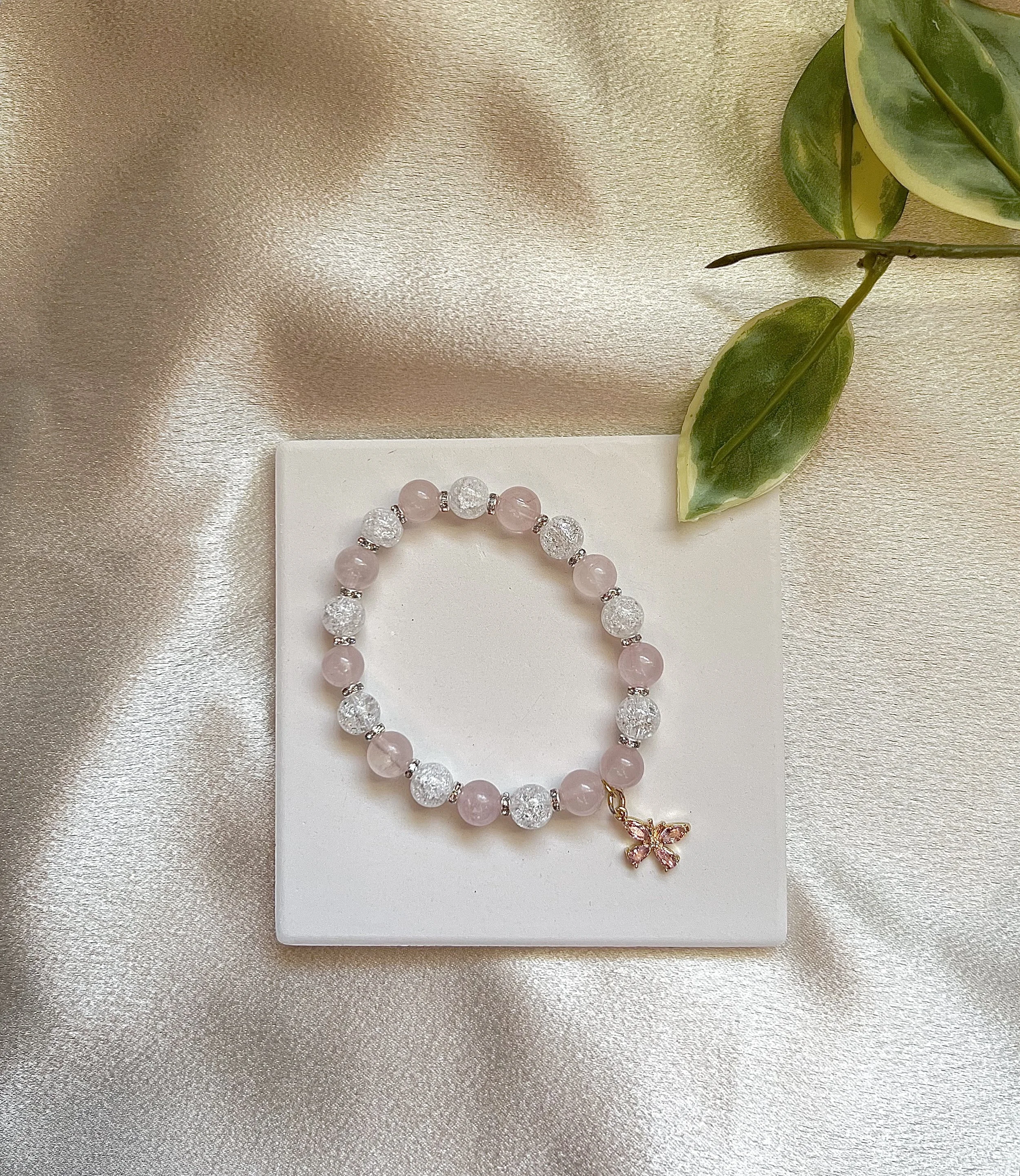 Rose Quartz Butterfly Bracelet