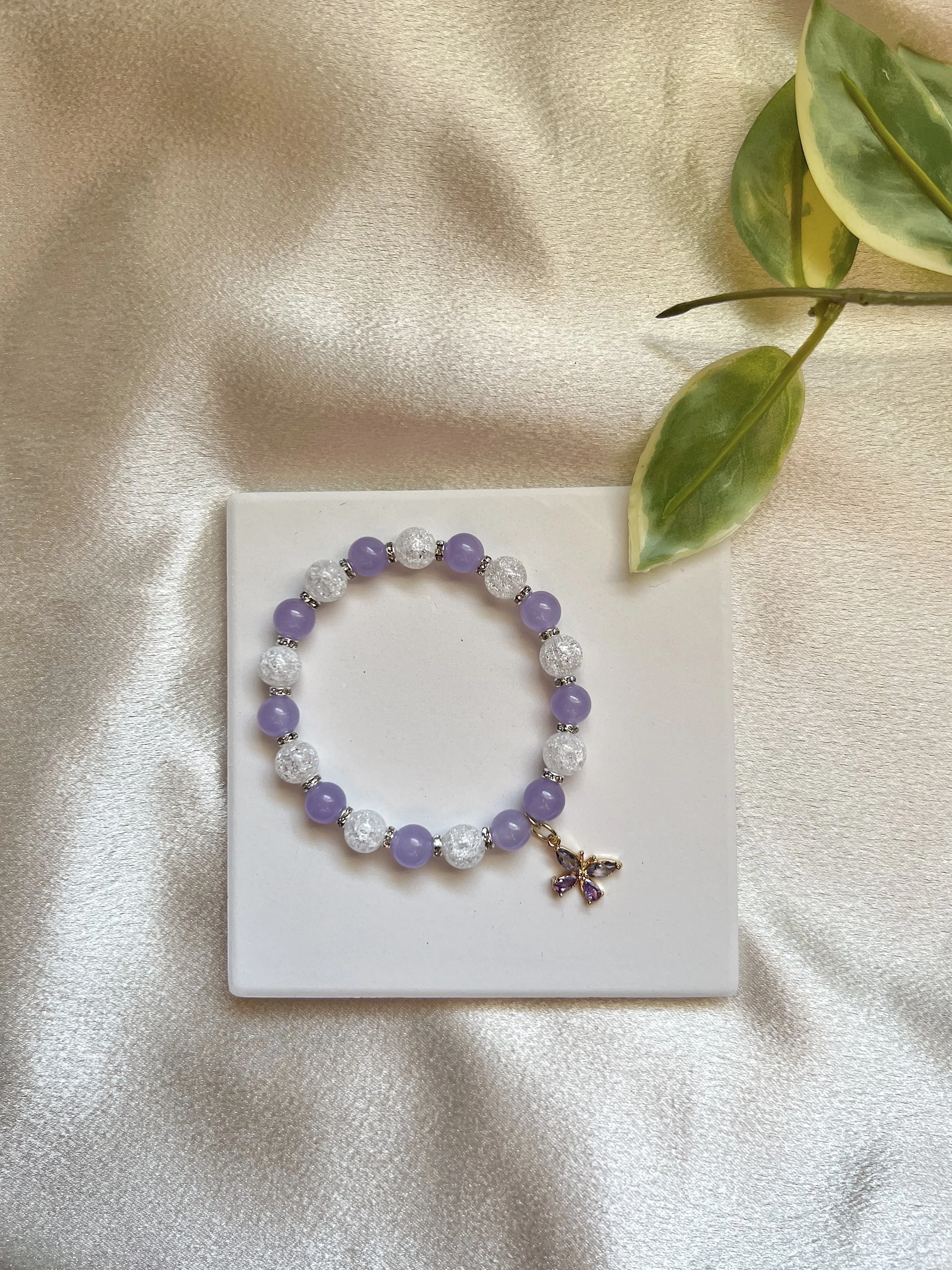Lavender Jade Butterfly Bracelet