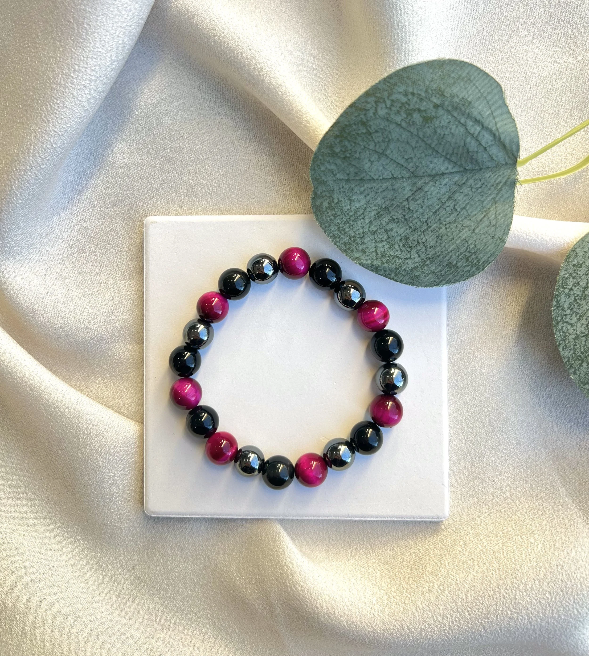 Triple Protection Bracelet - Pink Tigers Eye