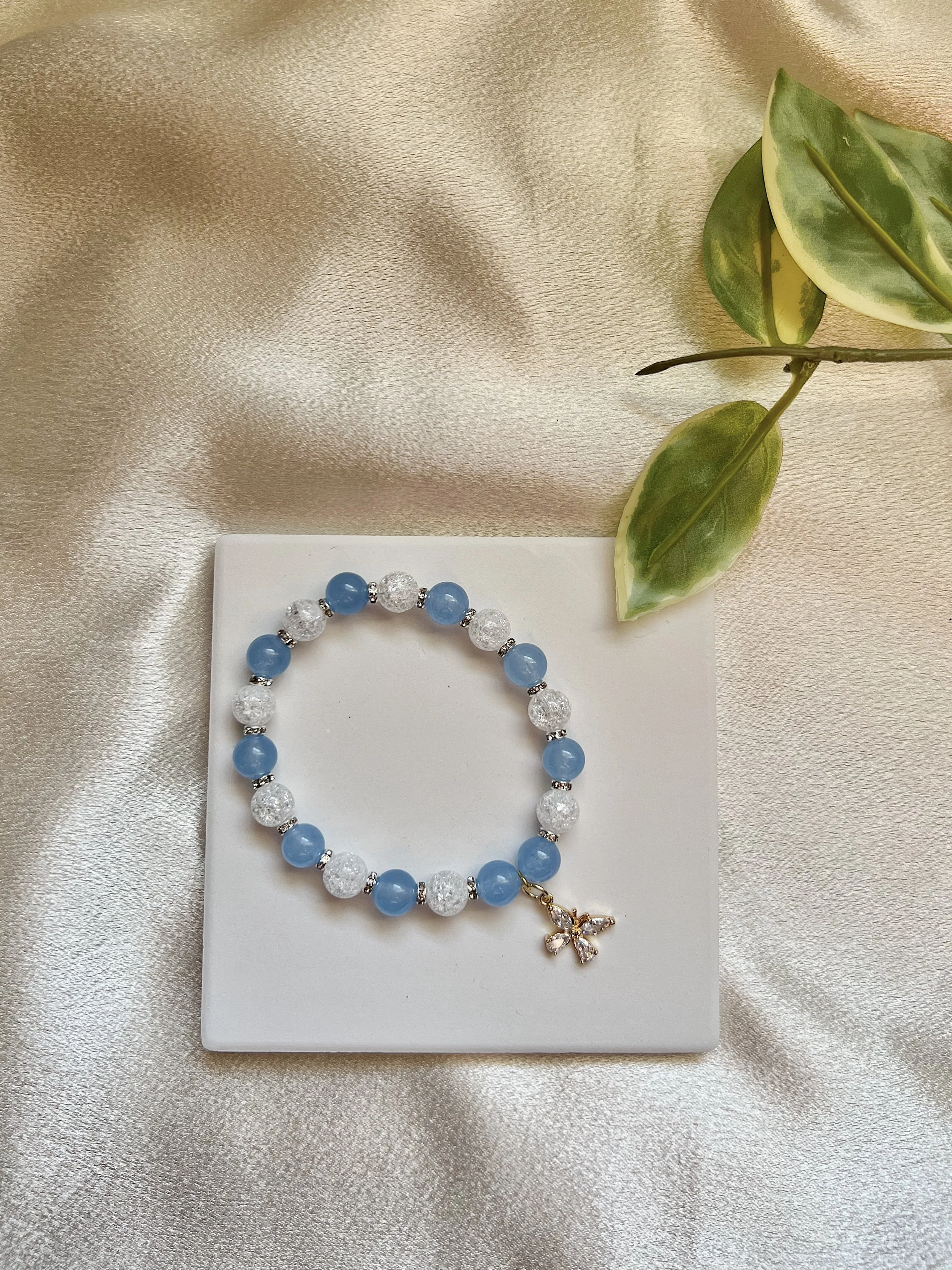 Light Blue Jade Butterfly Bracelet