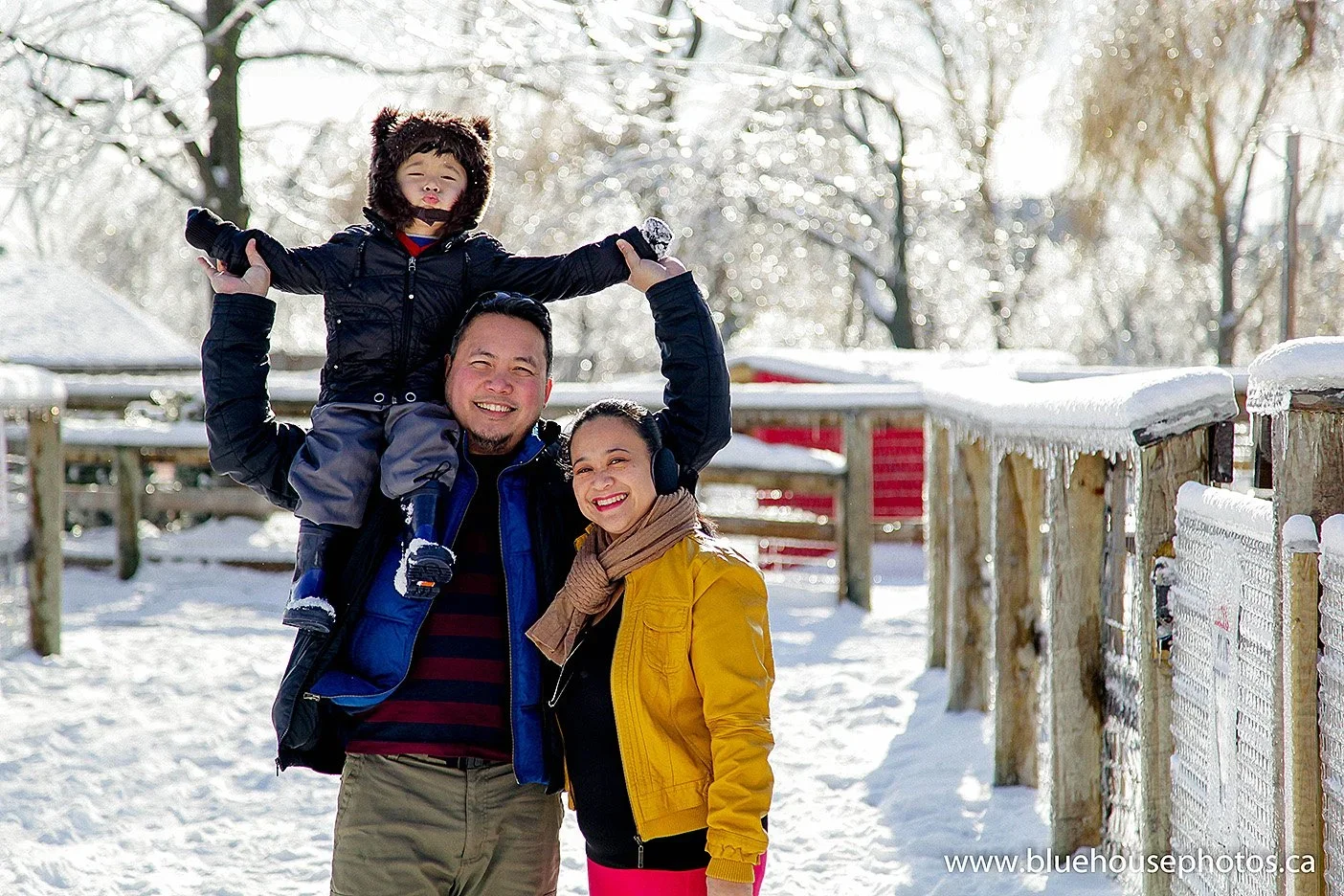 Ten & Vida Family Winter Portrait | Chinguacousy Park, Brampton Ontario