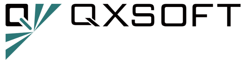 QXSOFT logo with stylized 'Q' and 'X' and the word 'SOFT'.