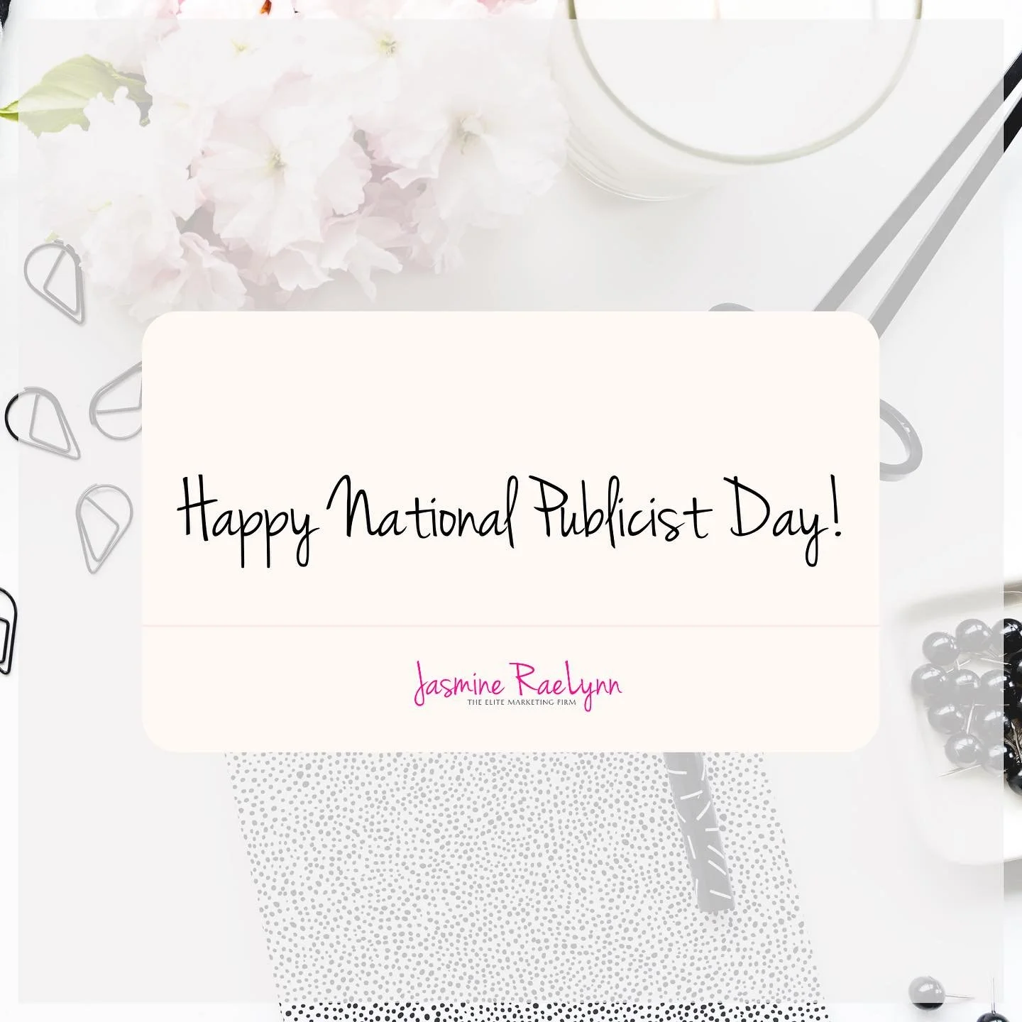 It&rsquo;s National Publicist Day! 💫

Cheers to our friends, family, and colleagues, who are working hard to place our clients and agencies in the light it deserves 💡

YOU (my friend) are appreciated! Today is OUR day! Happy National Publicist Day!