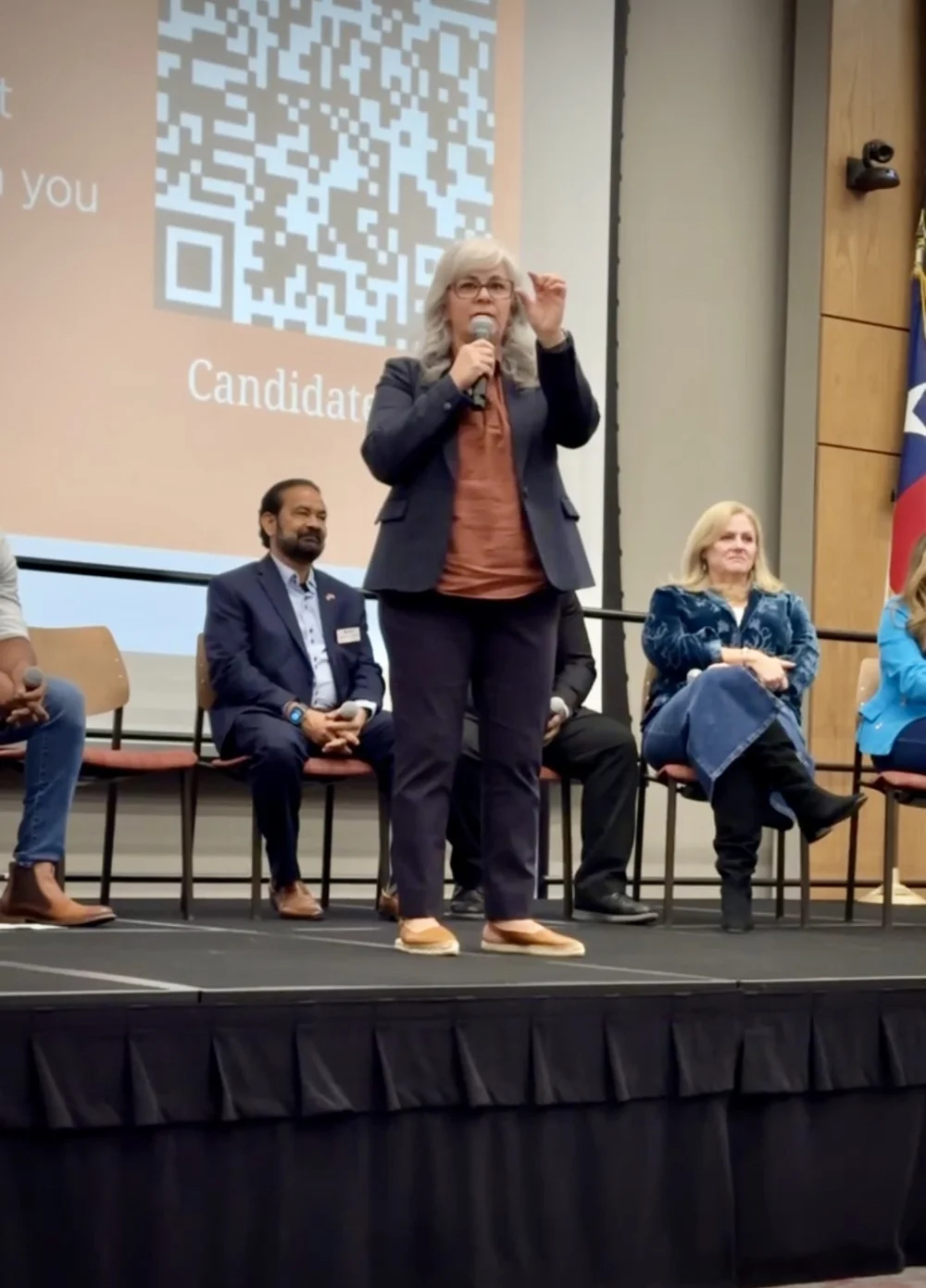 Angie Carraway speaking at a campaign event