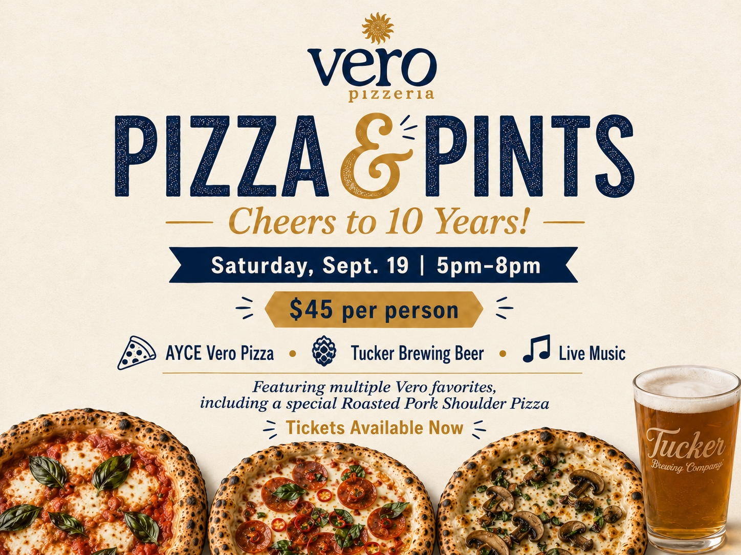 PIZZA &amp; PINTS w/ Tucker Brewing Company