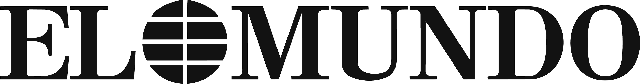 El texto dice 'EL MUNDO' y tiene un diseño con letras grandes y un globo terráqueo en el centro.