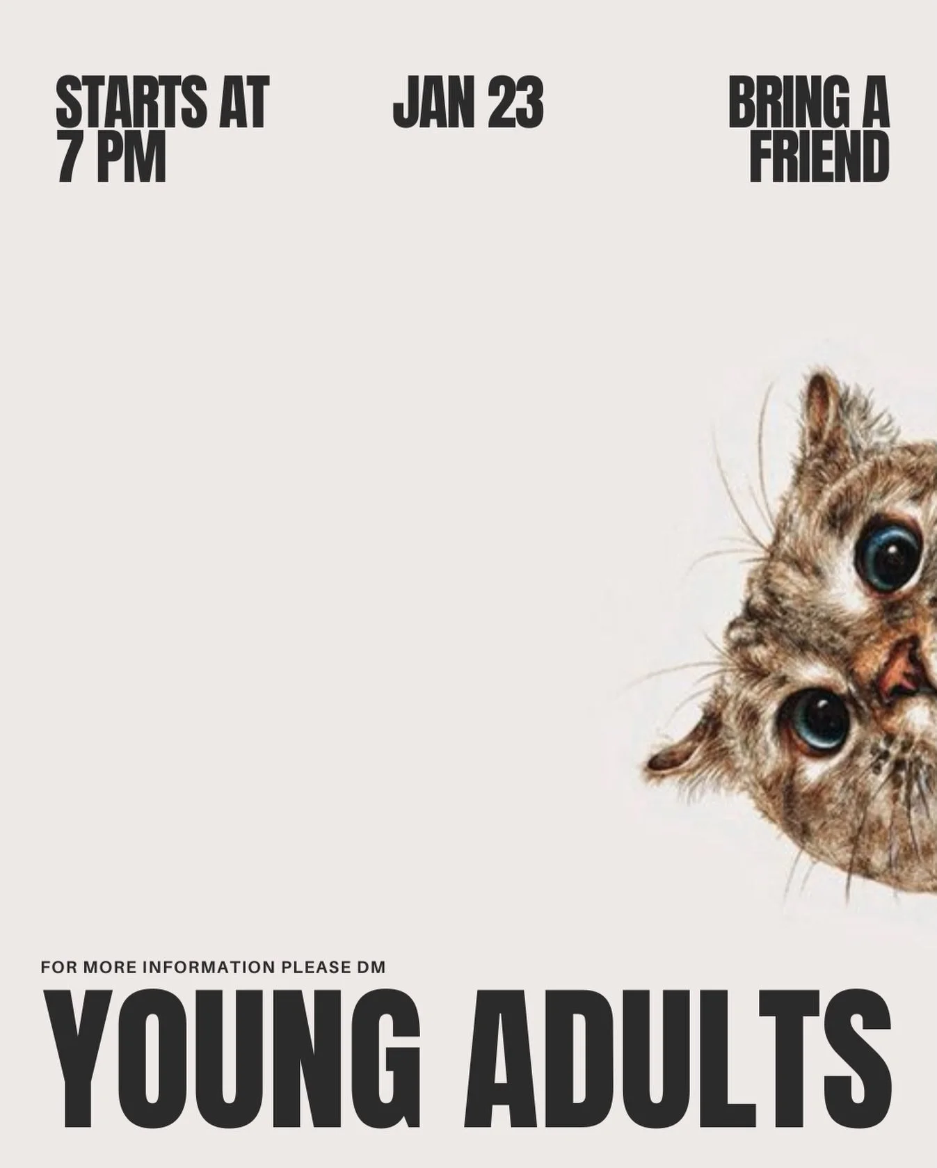 YA is happening THIS Friday ⭐️

Come hang out, grow in the Word, and build real community. You don&rsquo;t want to miss it ✨

📍 Calvary Chapel Monrovia
⏰ 7 PM
📖 Bring your bible + a friend

#youngadults #youngadultsministry #calvarychapel