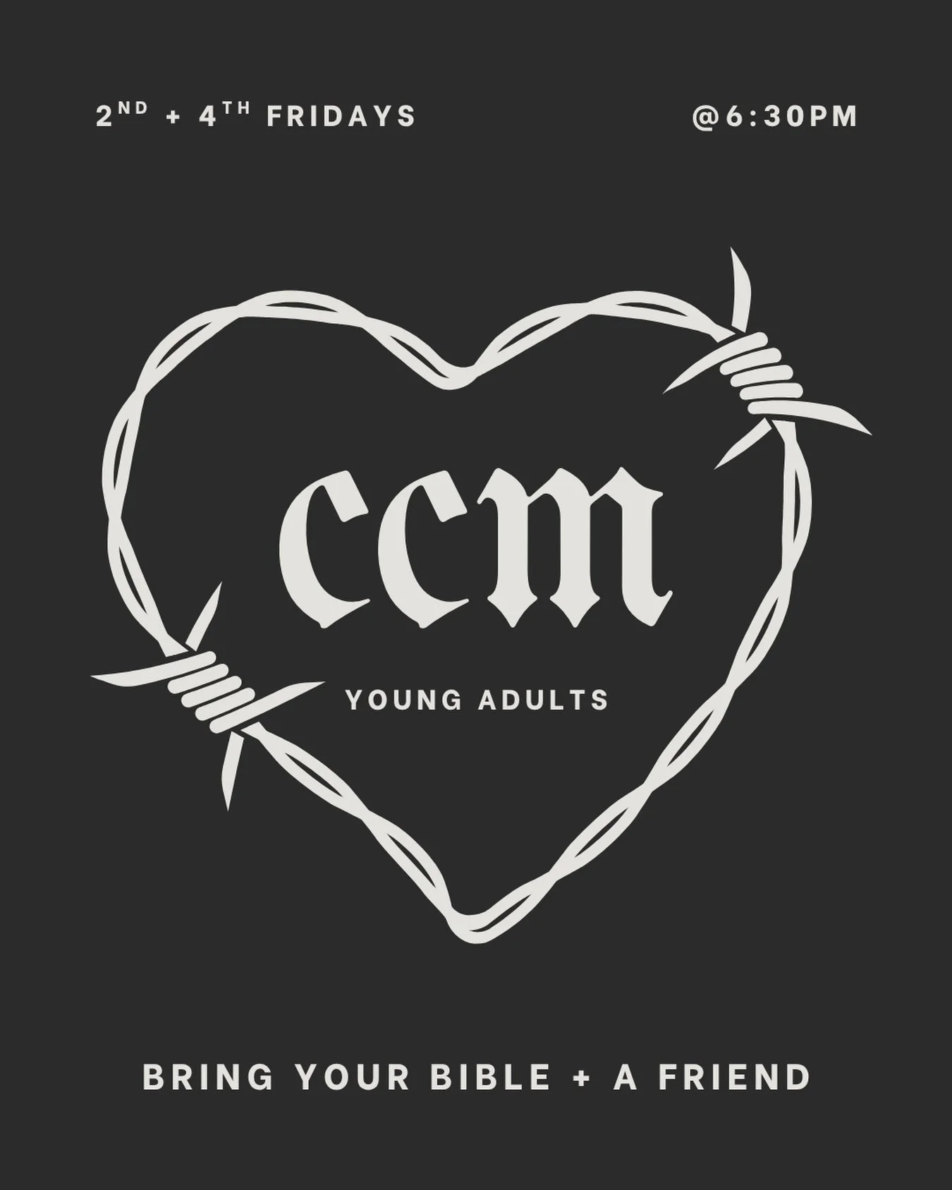 Hey YA fam! As a reminder, we meet every second and fourth Friday of the month! make sure to mark your calendars for upcoming events and meetings! 

We&rsquo;re back again this Friday at 6:30 PM ⭐️ Come by for food, some time in the Word, and good co