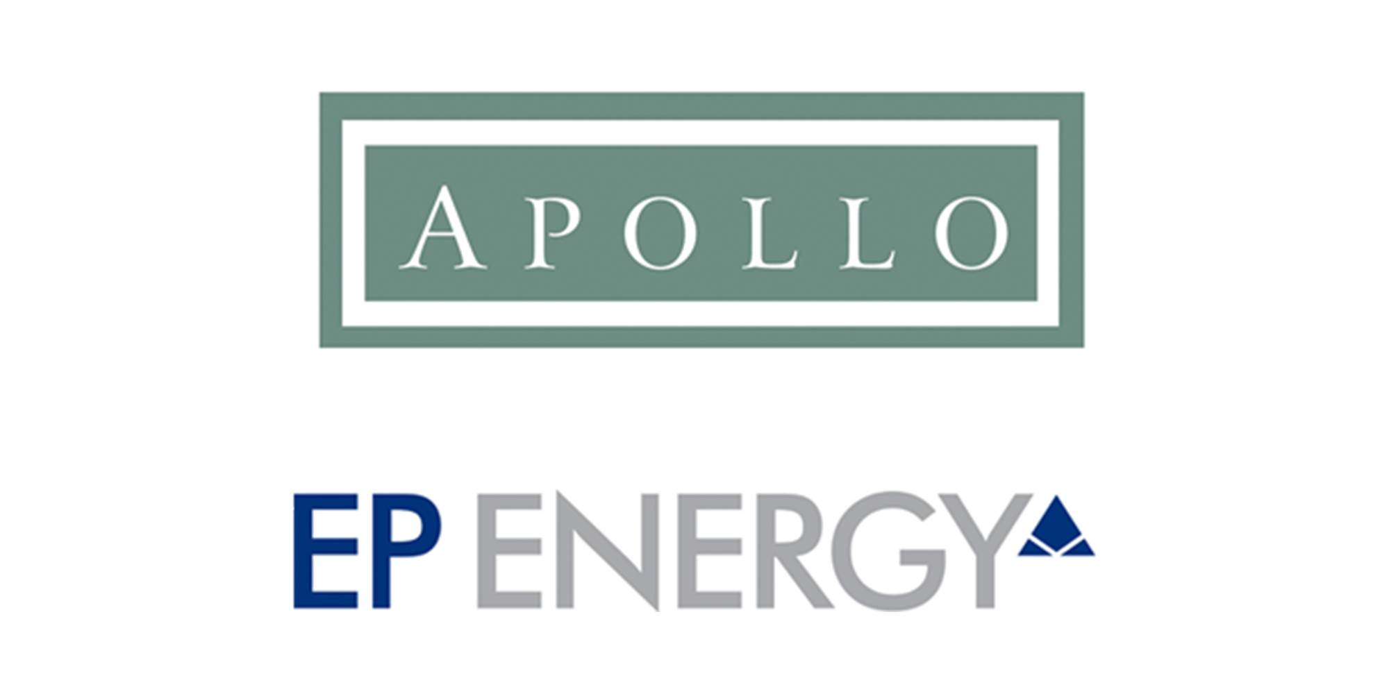 A logo with the text "APOLLO" in a green rectangle, and below it, the words "EP ENERGY" with a blue triangle icon.