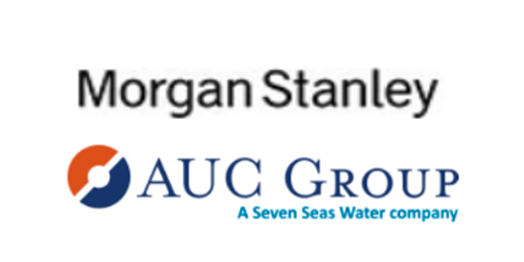 Logo for Morgan Stanley and AUC Group, a Seven Seas Water company.