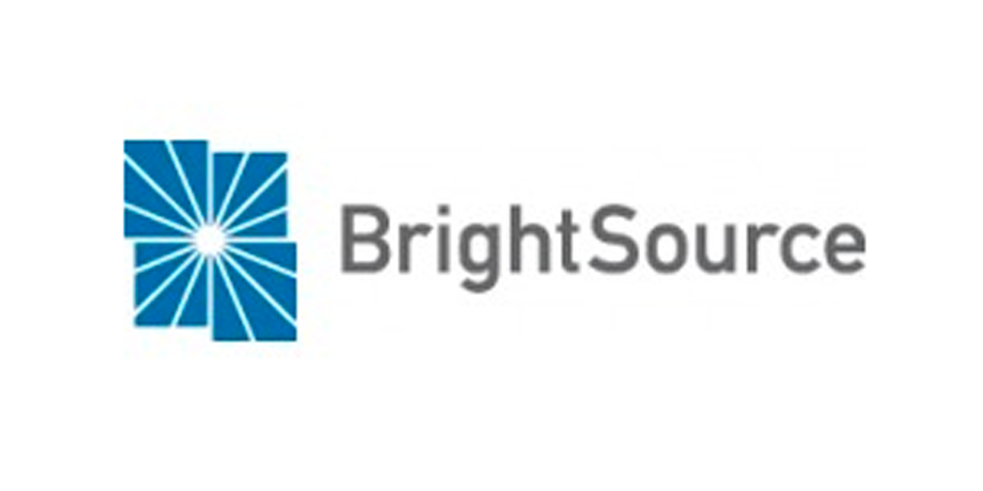 BrightSource logo with a blue geometric sunburst icon and the company name in gray text.