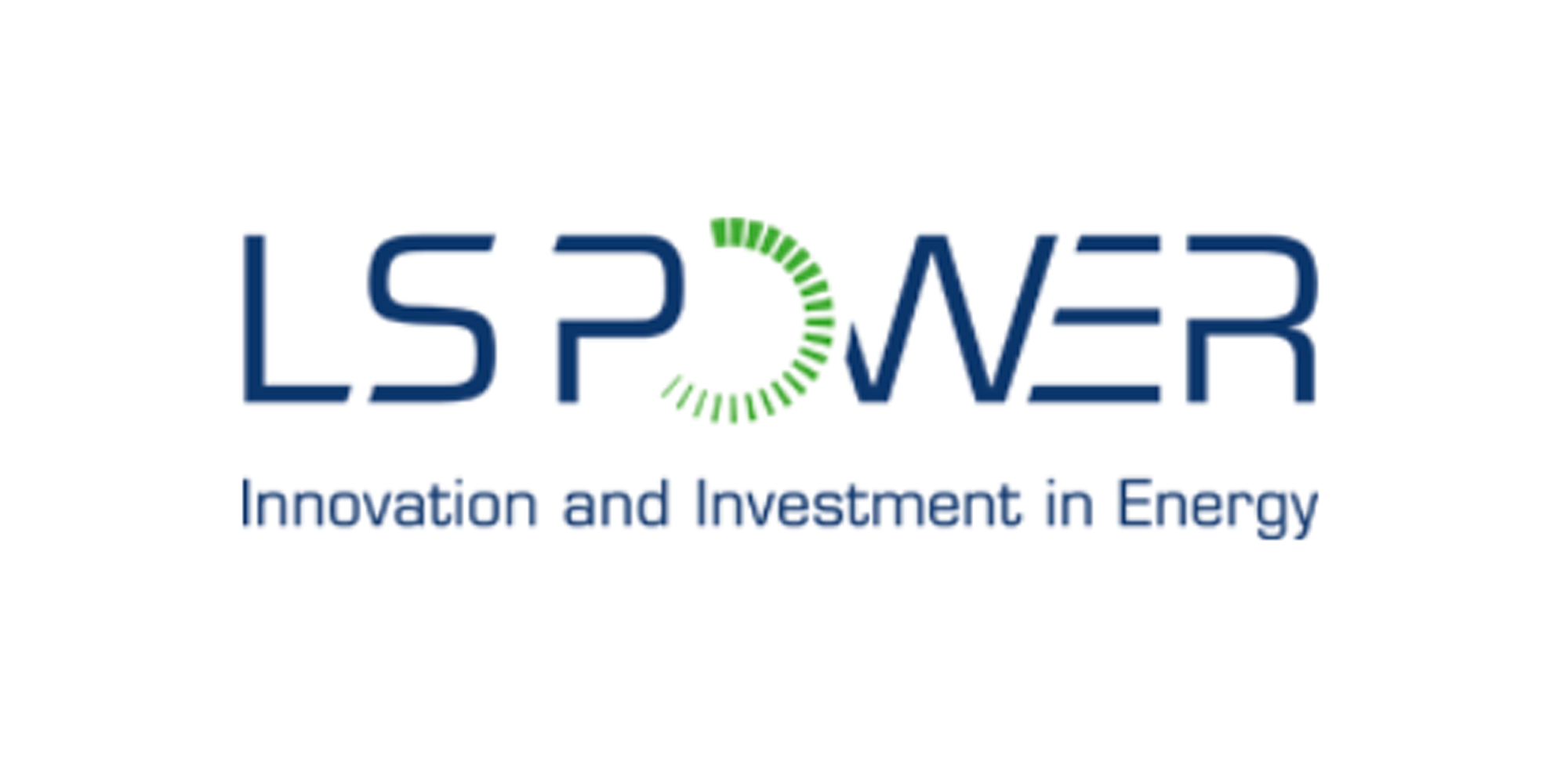 Logo for LSPower with a circular green energy symbol replacing the letter 'O', and the tagline 'Innovation and Investment in Energy'.