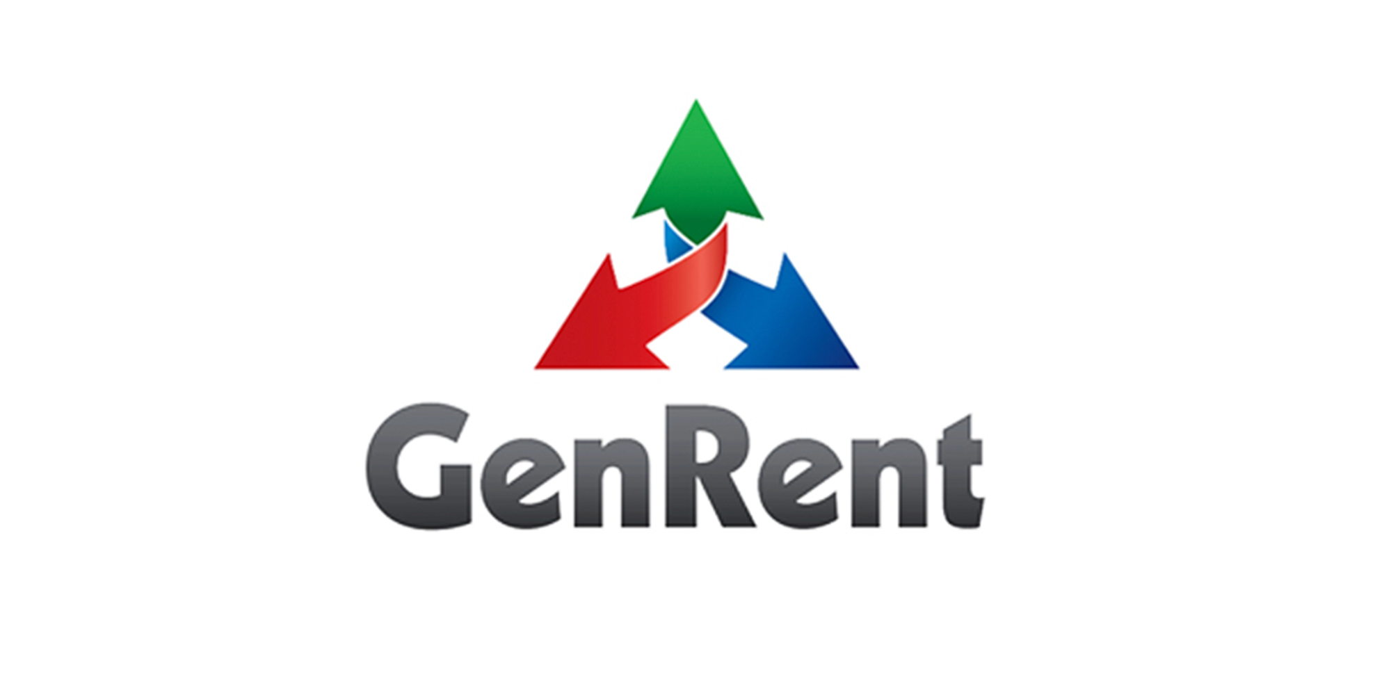 GenRent logo with three interconnected arrows in red, blue, and green above the text 'GenRent'.