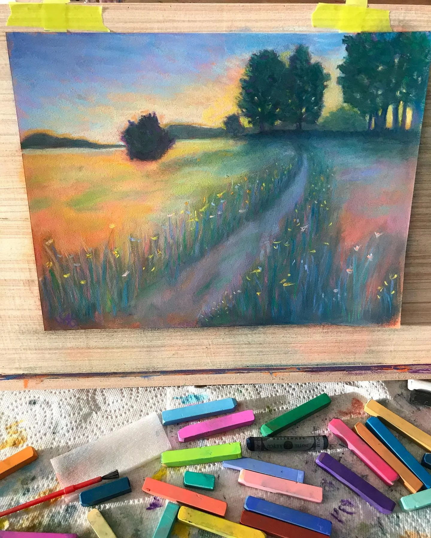 I haven&rsquo;t picked up a soft pastel in years but I follow a few pastel artists whose work I really love  especially @bfields . I had a set of pastels I dug out....Hence, my attempt at a pastel painting inspired by a @susanjenkinsartist  lesson. ?