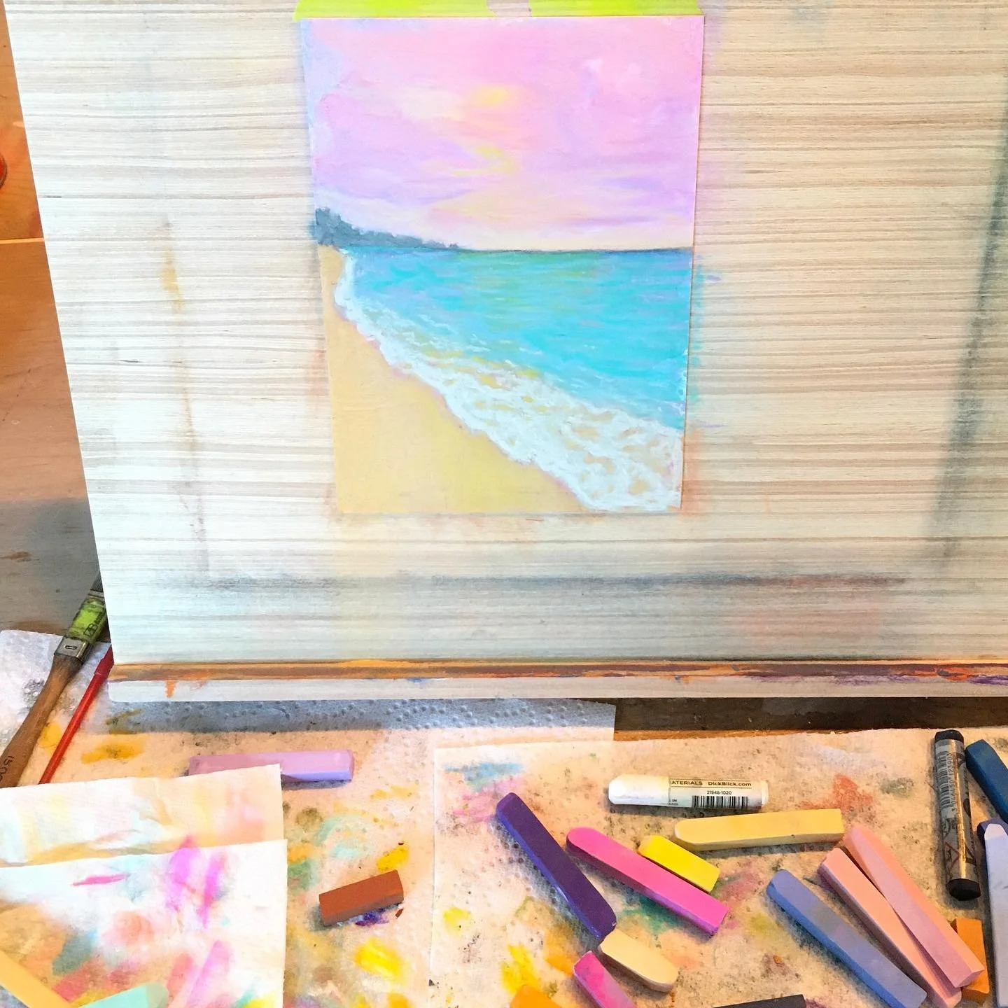 Here&rsquo;s  another pastel painting that I tried on watercolor paper that I put gesso on.  I didn't really like the way the paper was so uneven, but it held the pastel better than without it. This is about 5x7 inches. #pastelpainting #softpastels #