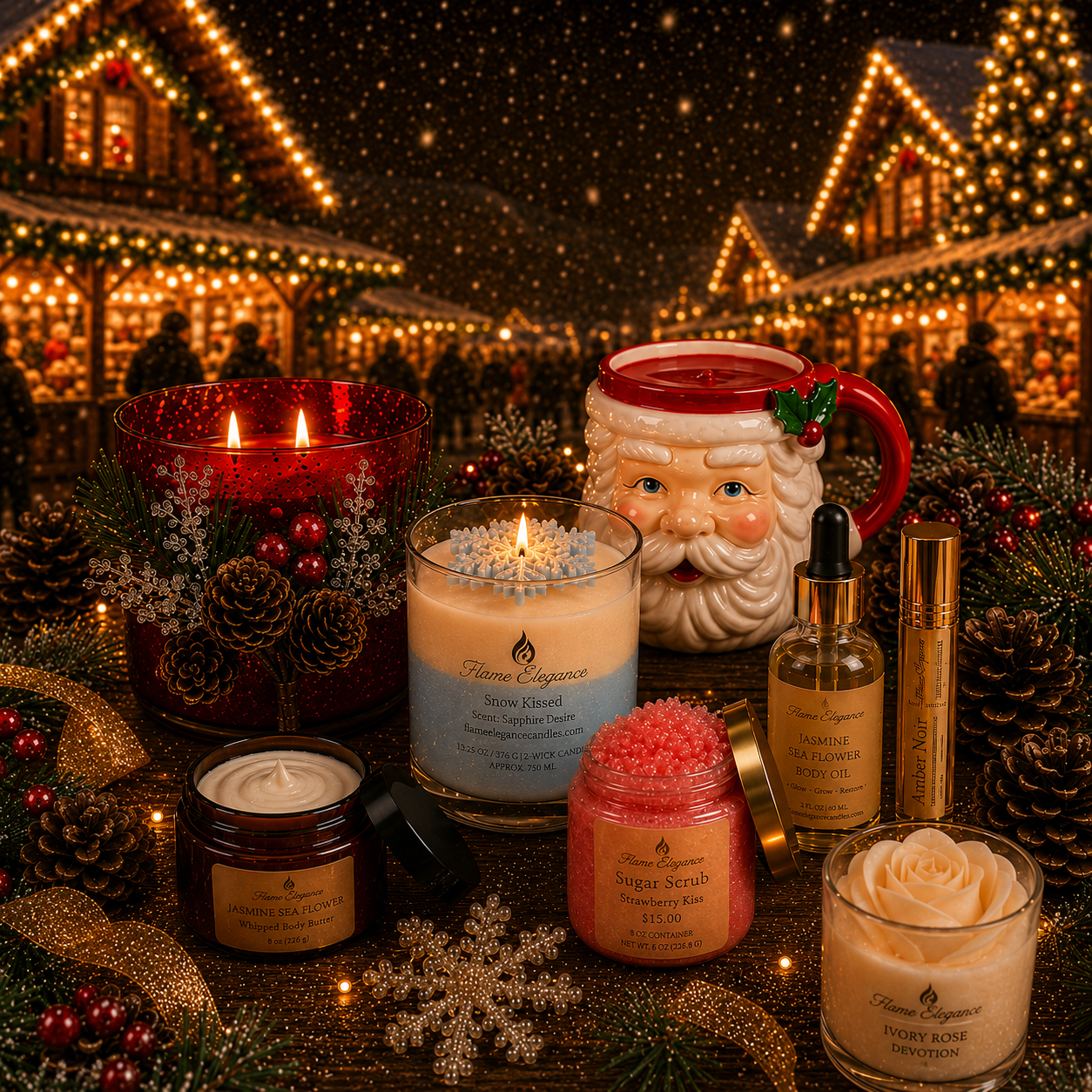 Candles and bath products from Flame Elegance