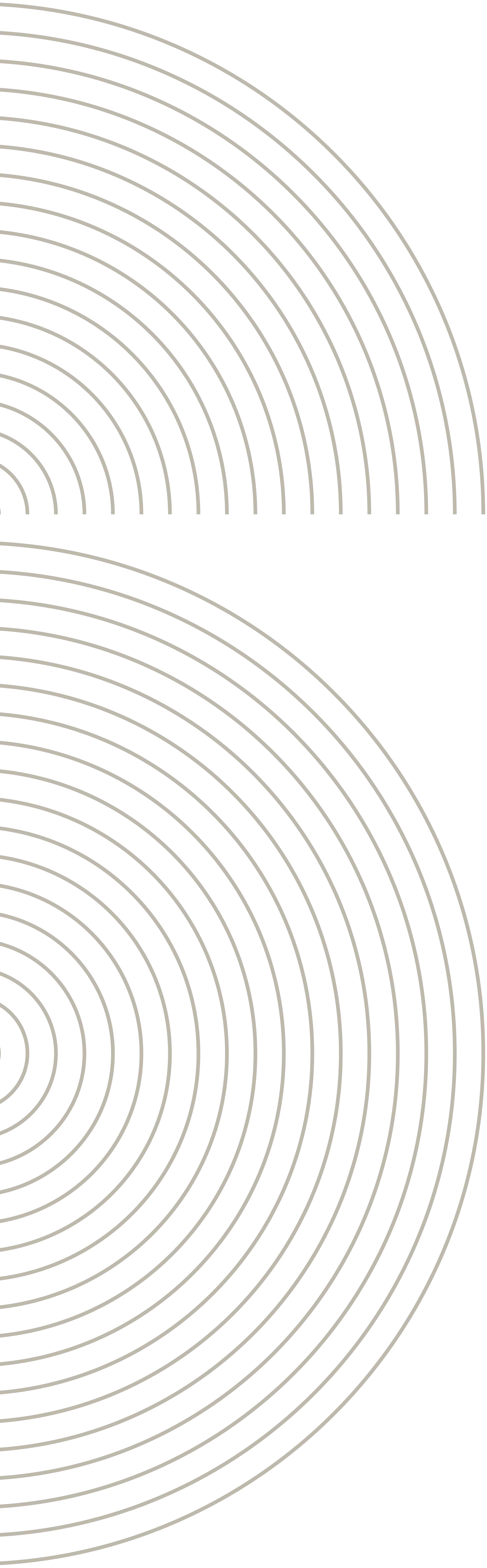Black background with white concentric semi-circles arranged in two diagonal rows
